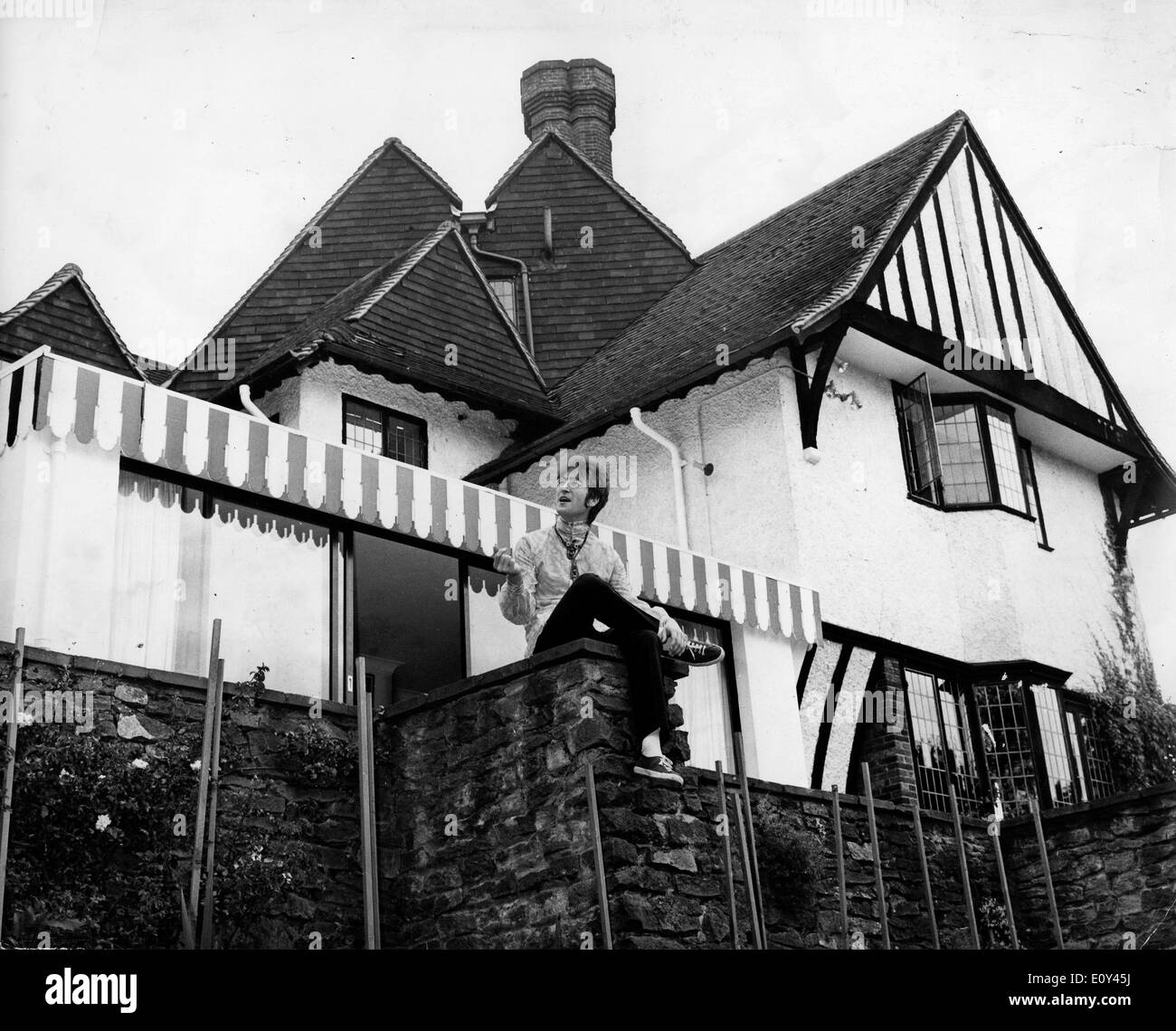 Singer John Lennon outside Surrey home Stock Photo