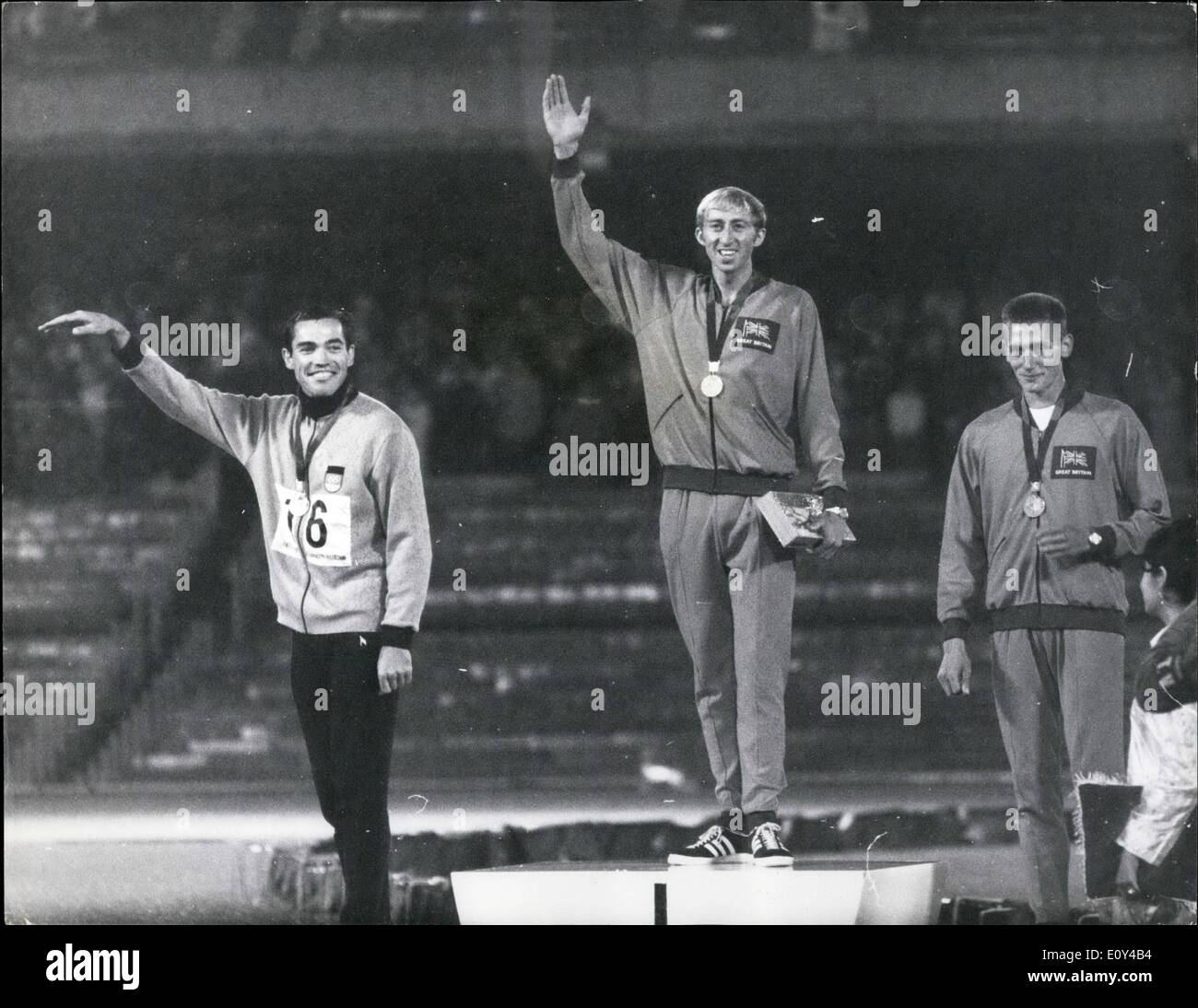 Oct. 10, 1968 - Olympic Games in Mexico City. Gold Medal for David ...