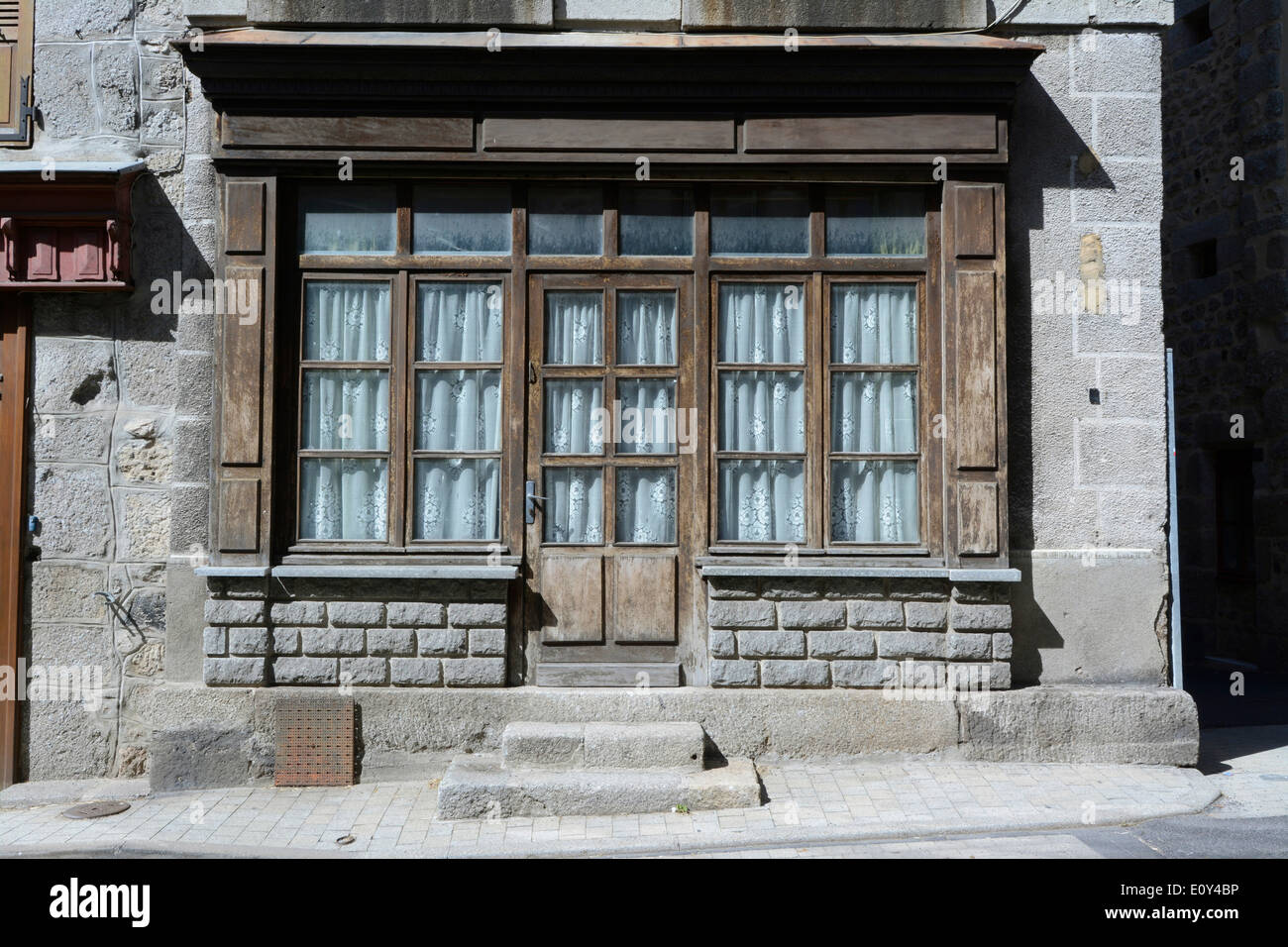 Old typical closed down abandoned shop, France Stock Photo