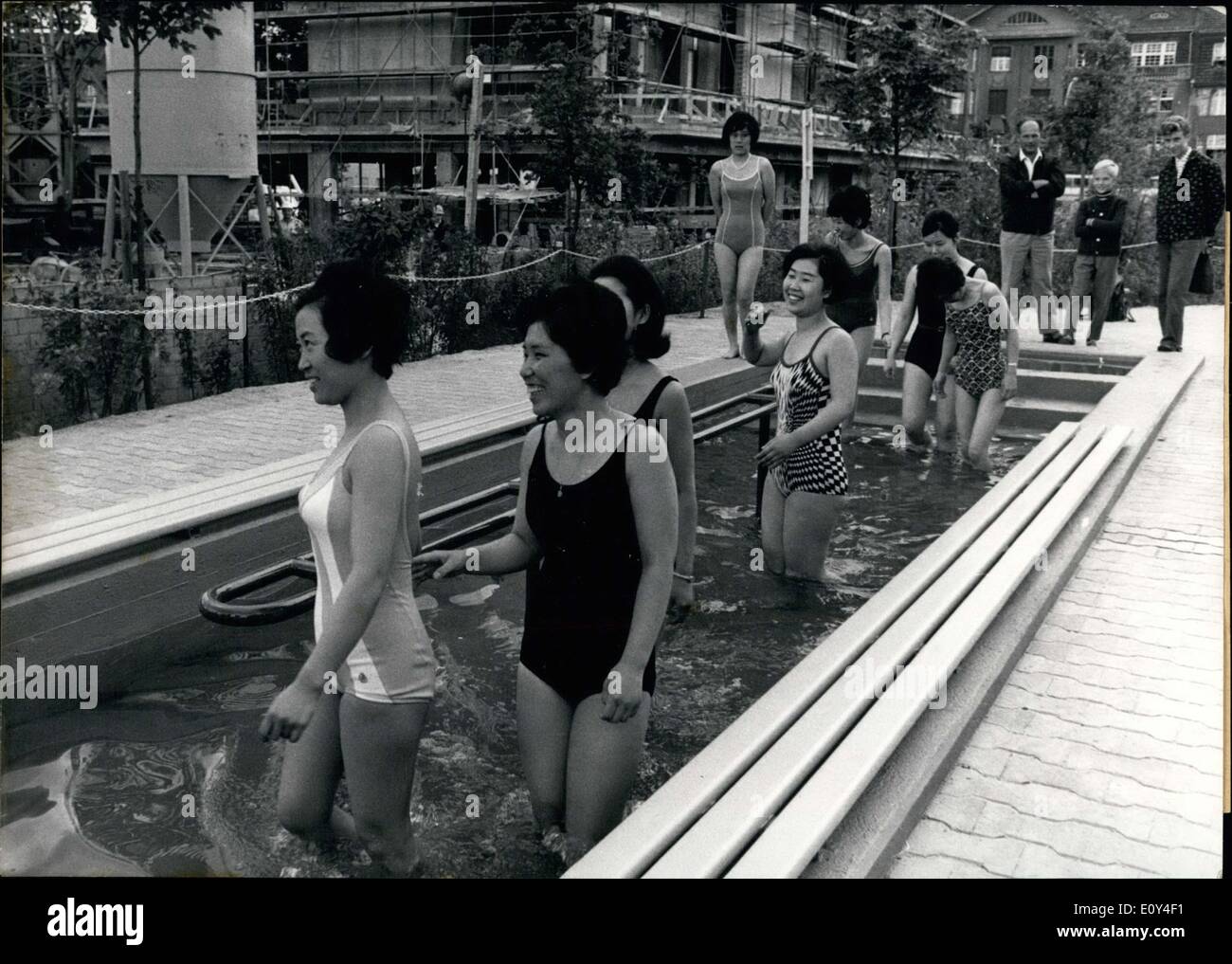 Aug. 03, 1968 - These Korean nuns are at a Berlin ''Kneipp Bath,'' a place which specializes in hydrotherapy. The 11.35 x 2.80 meter Kneipp bath was built for around 70,000DM. Stock Photo