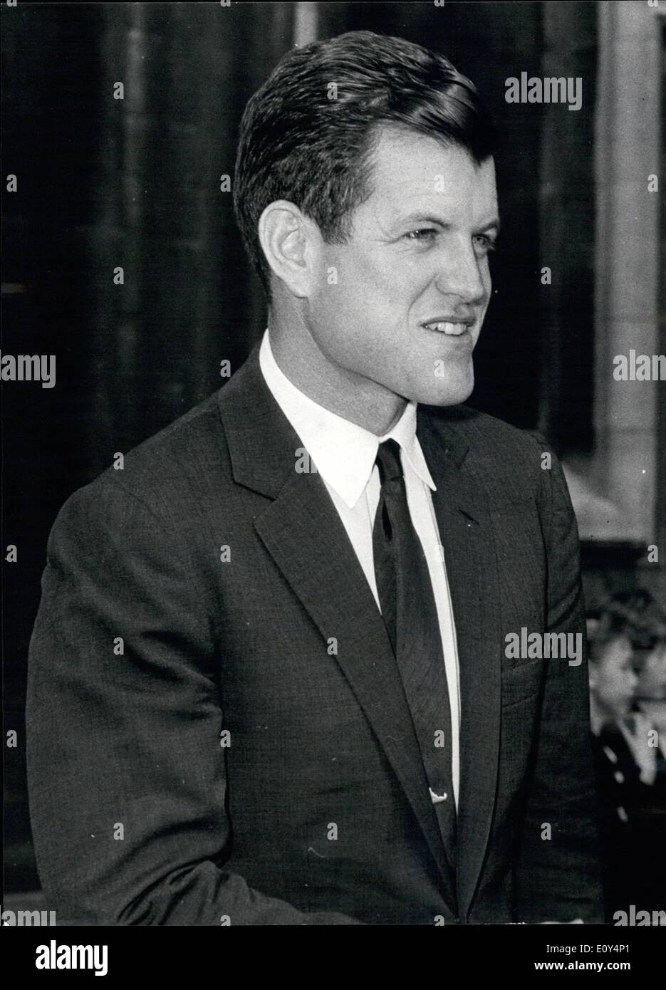 Aug. 08, 1968 - Senator Edward Kennedy say: ''I'll accept a Draft'': Senator Edward Kennedy is reliably reported to have told several of his associates in Chicago that he will accept the Democratic nomination for President if it takes the form of a genuine draft, put together by a broad spectrum of delegates at the national Convention. Photo shows Senator Edward ''Teddy'' Kennedy. Stock Photo