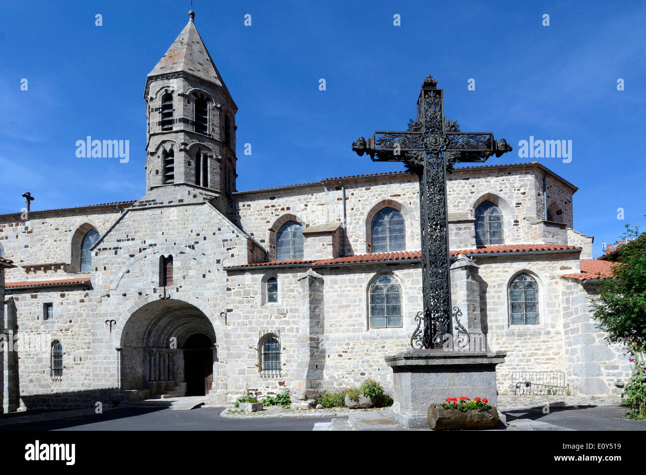 Church of Saugues, Haute-Loire, Auvergne, France Stock Photo