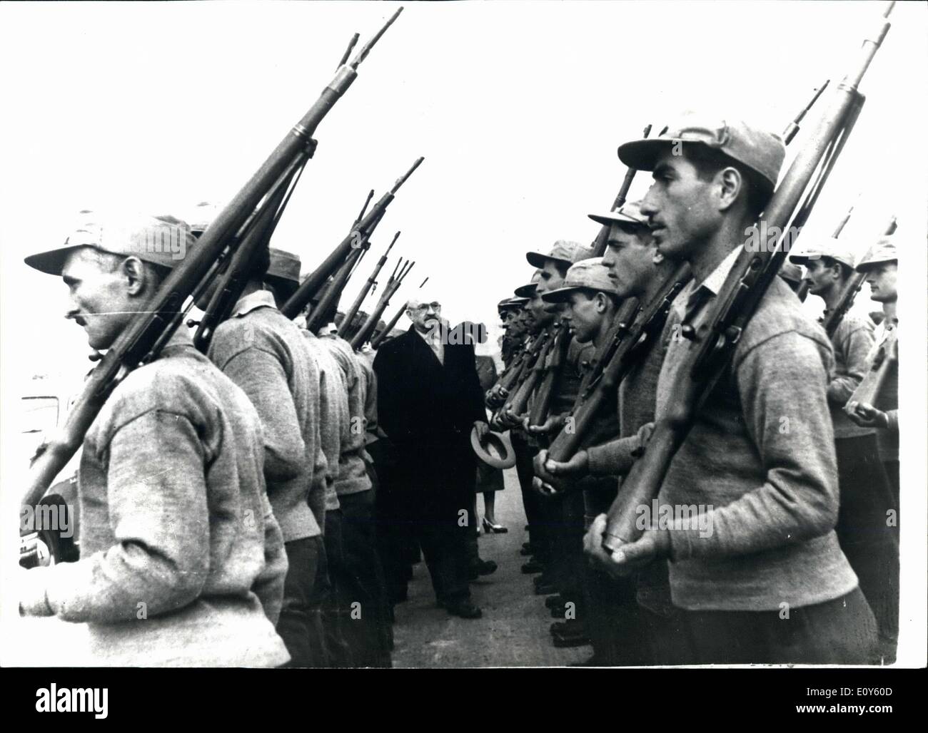 Nov. 26, 1968 - Israel President, Chaim Weizmann inspects troops Stock Photo
