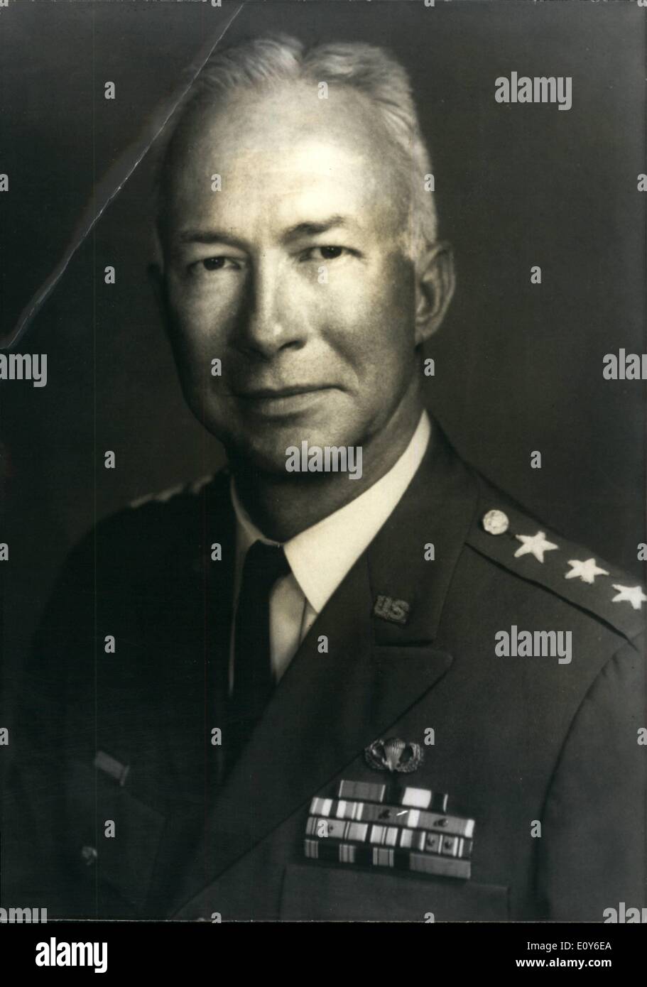 Mar. 03, 1969 - Shape: General Goodpaster takes over; General Andres Goodpaster, Commander in Chief of the American Forces in Vietnam will take over from General Lemnitzer as supreme commander of Allied Forces Europe on July 1st, 1969. Photo Shows A recent portrait of General Andrew Goodpaster, Stock Photo