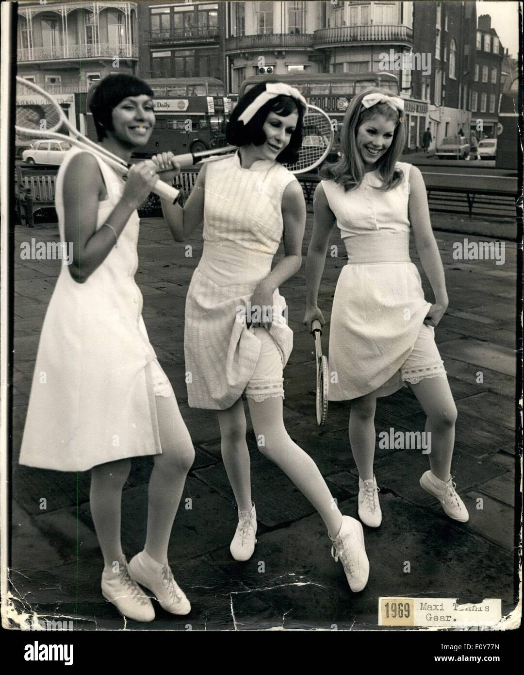 Jan. 01, 1969 - We're Back Where We Started In The Tennis Fashion World:  Wimbledon designer, Teddy Tining, caused quite a stir when he showed his  latest collection, the longest tennis dresses