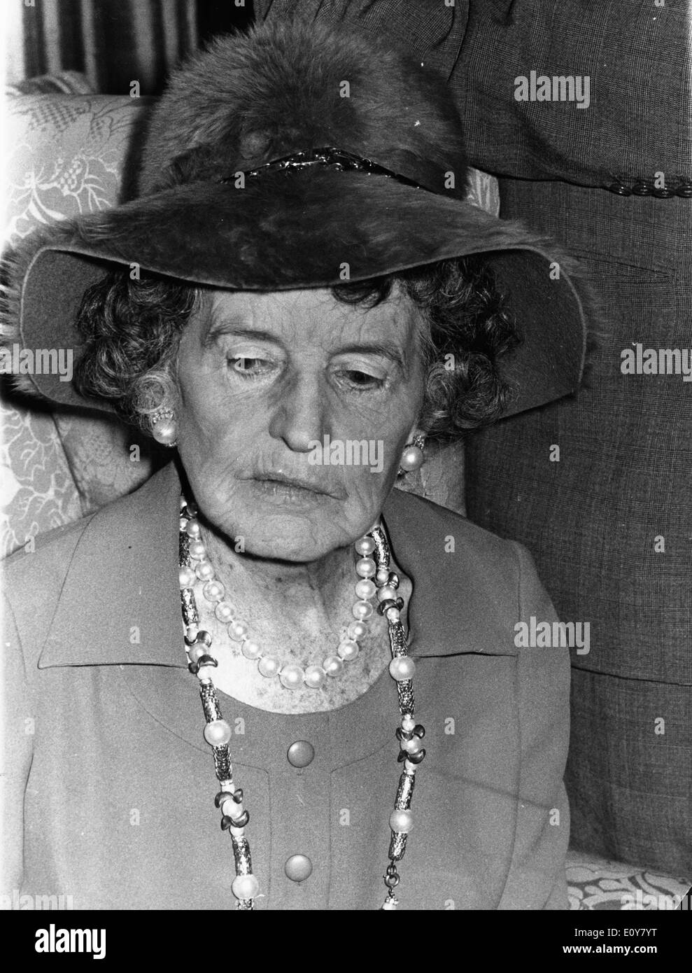Jan. 01, 1969 - London, England, United Kingdom - File photo: circa 1969. The Kennedy family is a prominent Irish-American family in American politics and government descending from the marriage of JOSEPH P. KENNEDY and ROSE FITZGERALD KENNEDY (pictured). The predominantly Democratic family is known for its US-style political liberalism. The best known Kennedy is the late President of the United States John F. Kennedy. The Kennedys are often compared to the Adams, Bush, and Taft families as among the most influential American political families Stock Photo