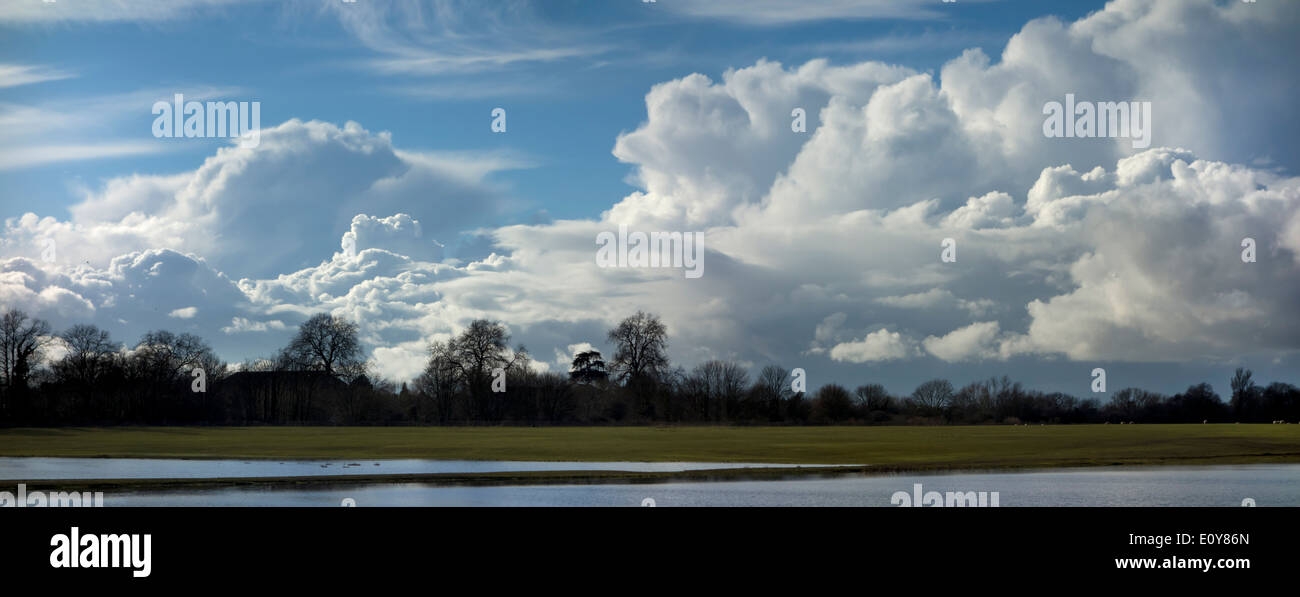 europe, UK, England, clouds billowing panorama Stock Photo