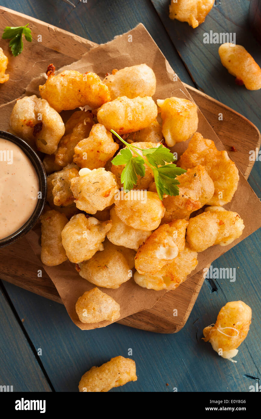 Beer Battered Wisconsin Cheese Curds with Dipping Sauce Stock Photo Alamy