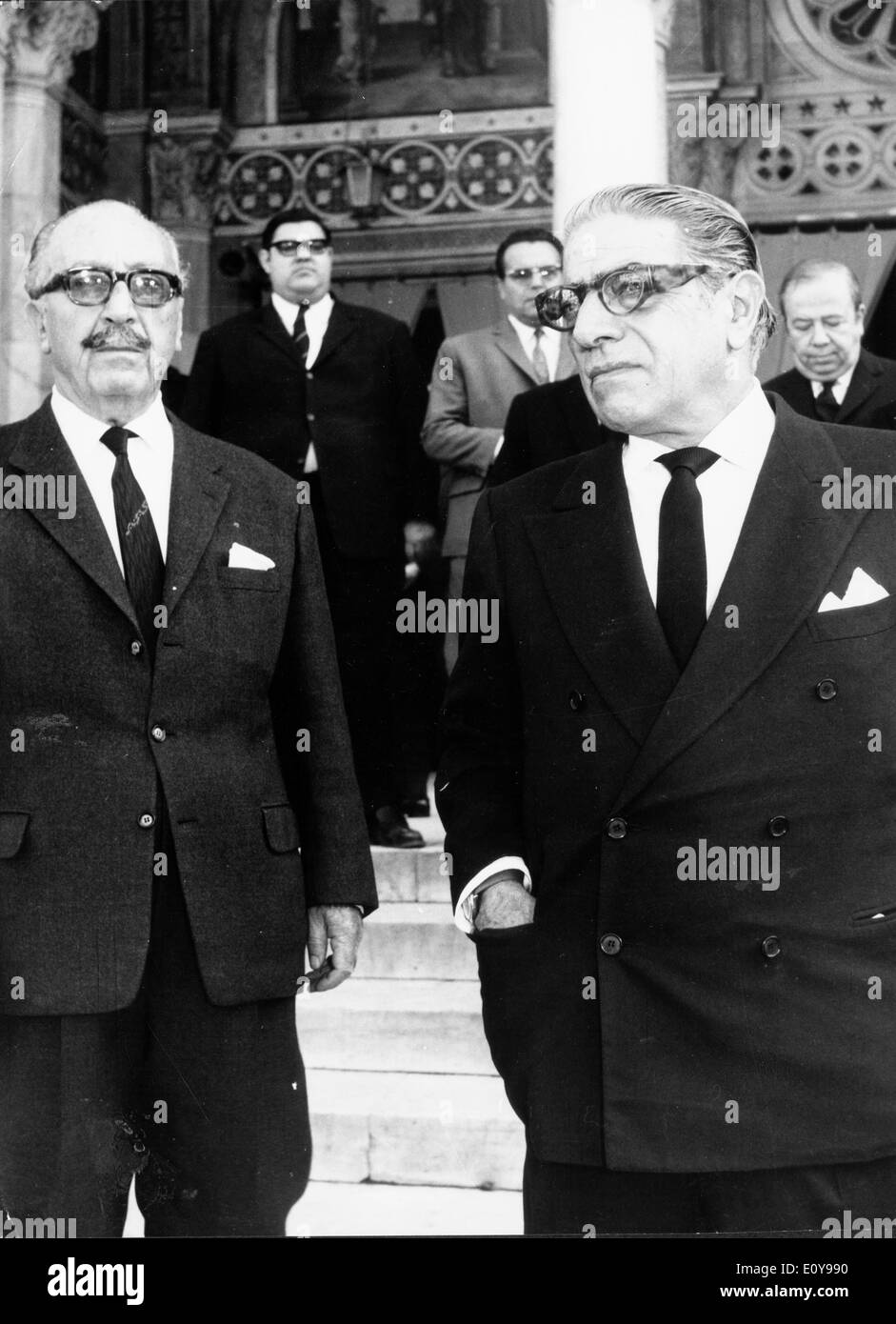 Shipping Magnate Aristotle Onassis with friend Stock Photo