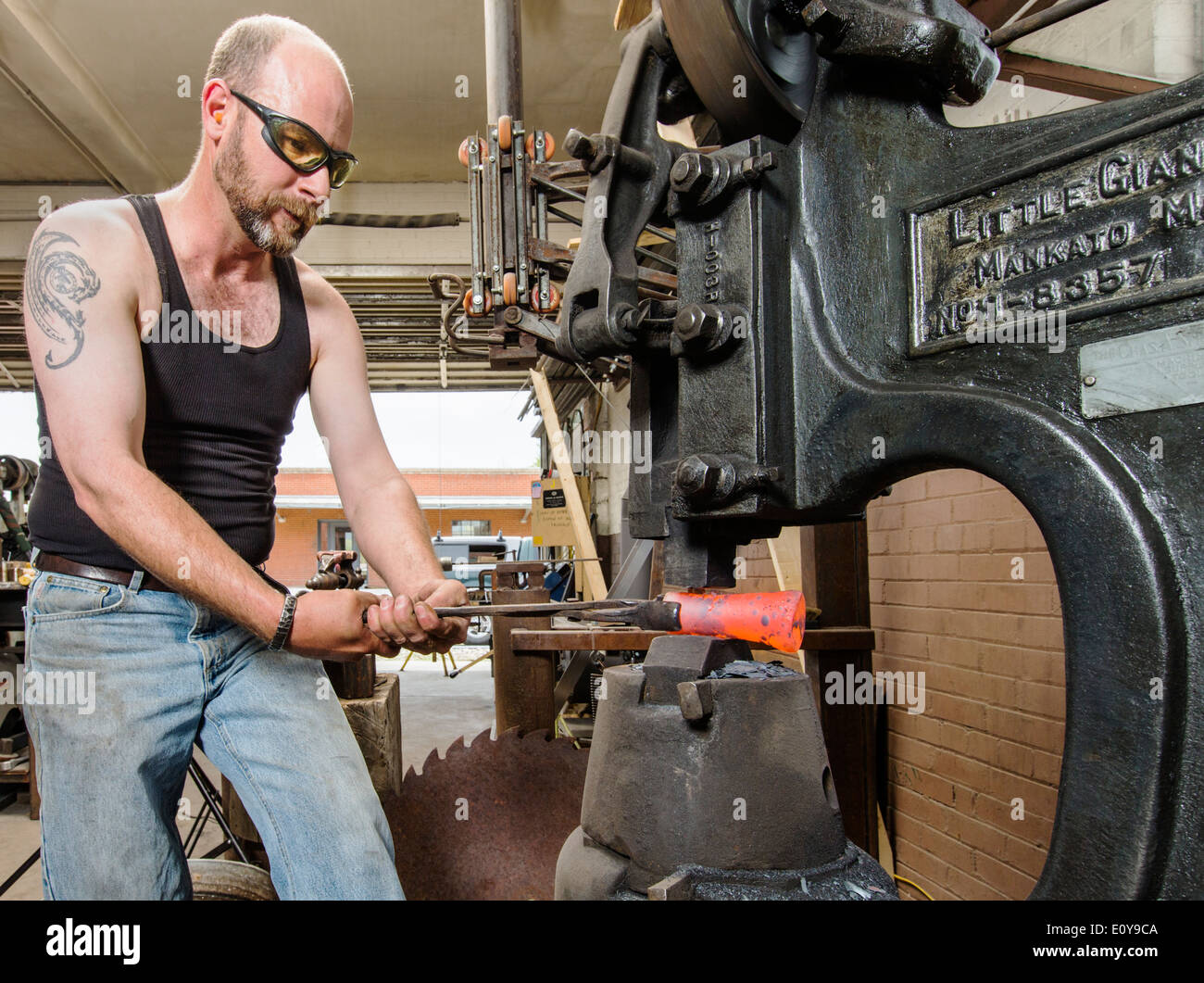 Artisans Nicole & Harry Hansen, Sterling & Steel, create original sterling silver and iron pieces Stock Photo