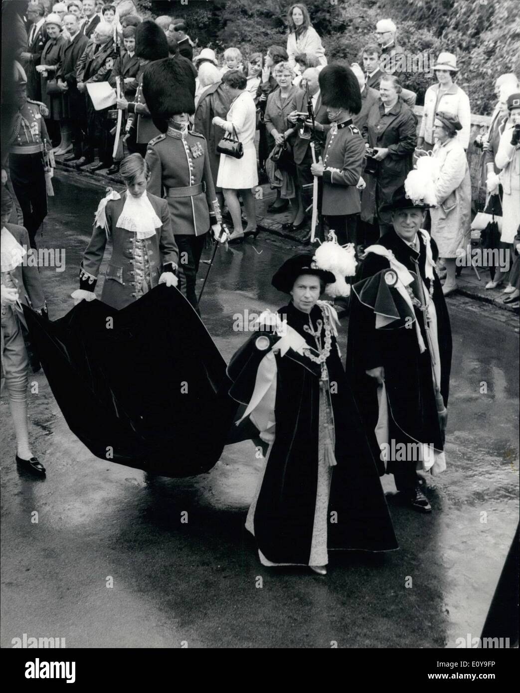 Jun. 06, 1969 The queen and other members of the royal family attend the garter ceremony The