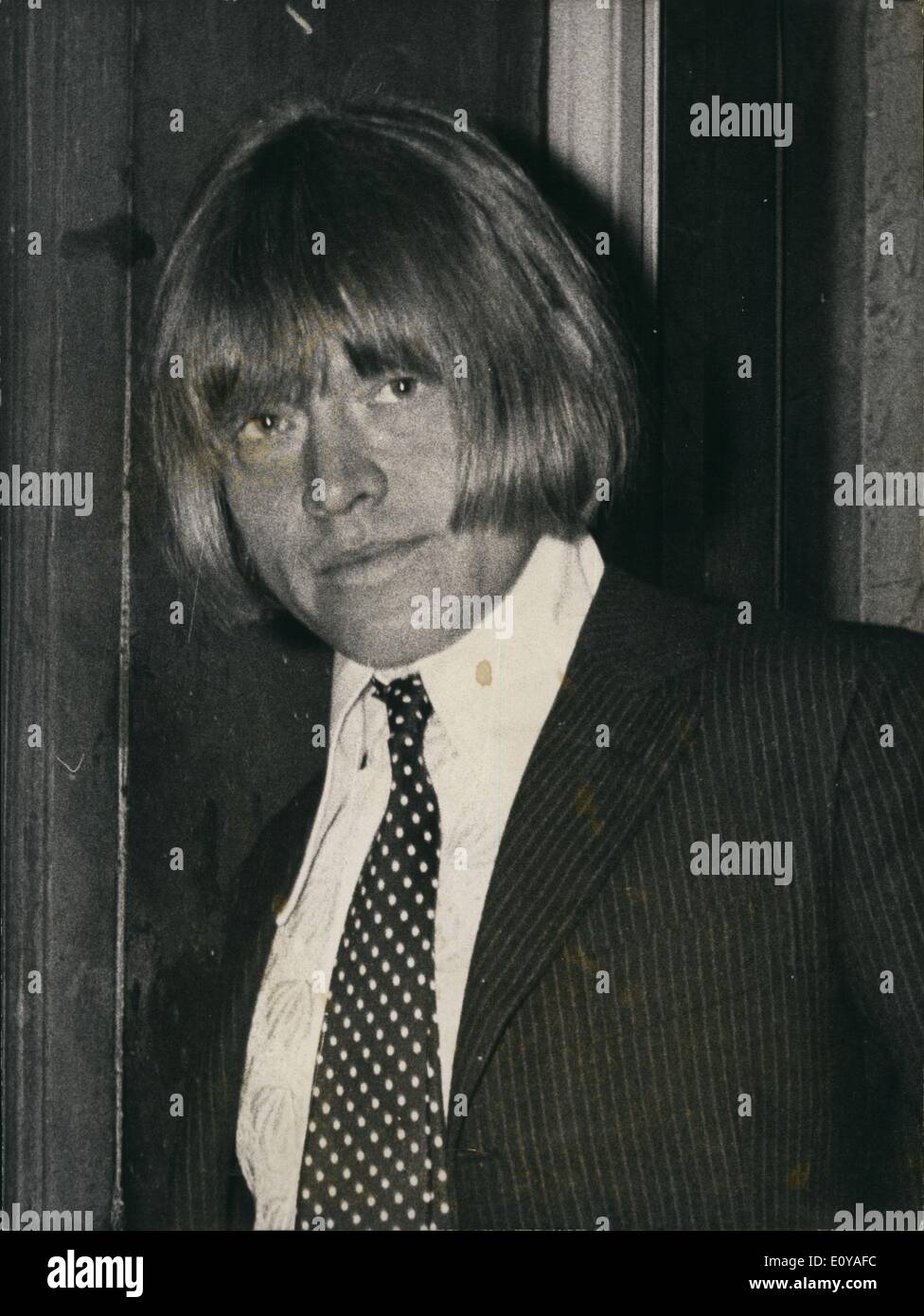 Jul. 07, 1969 - Brian Jones found dead: Brian Jones, who recently left the Rolling Stones pop group, was found dead eary today in his open-air swimming pool at his &pound;30,000 country home at Hartfield, Sussex. He is believed to have died during a midnight swim, apparently as the result of an asthma attack. photo shows Brian Jones-Who was found dead early today. Stock Photo