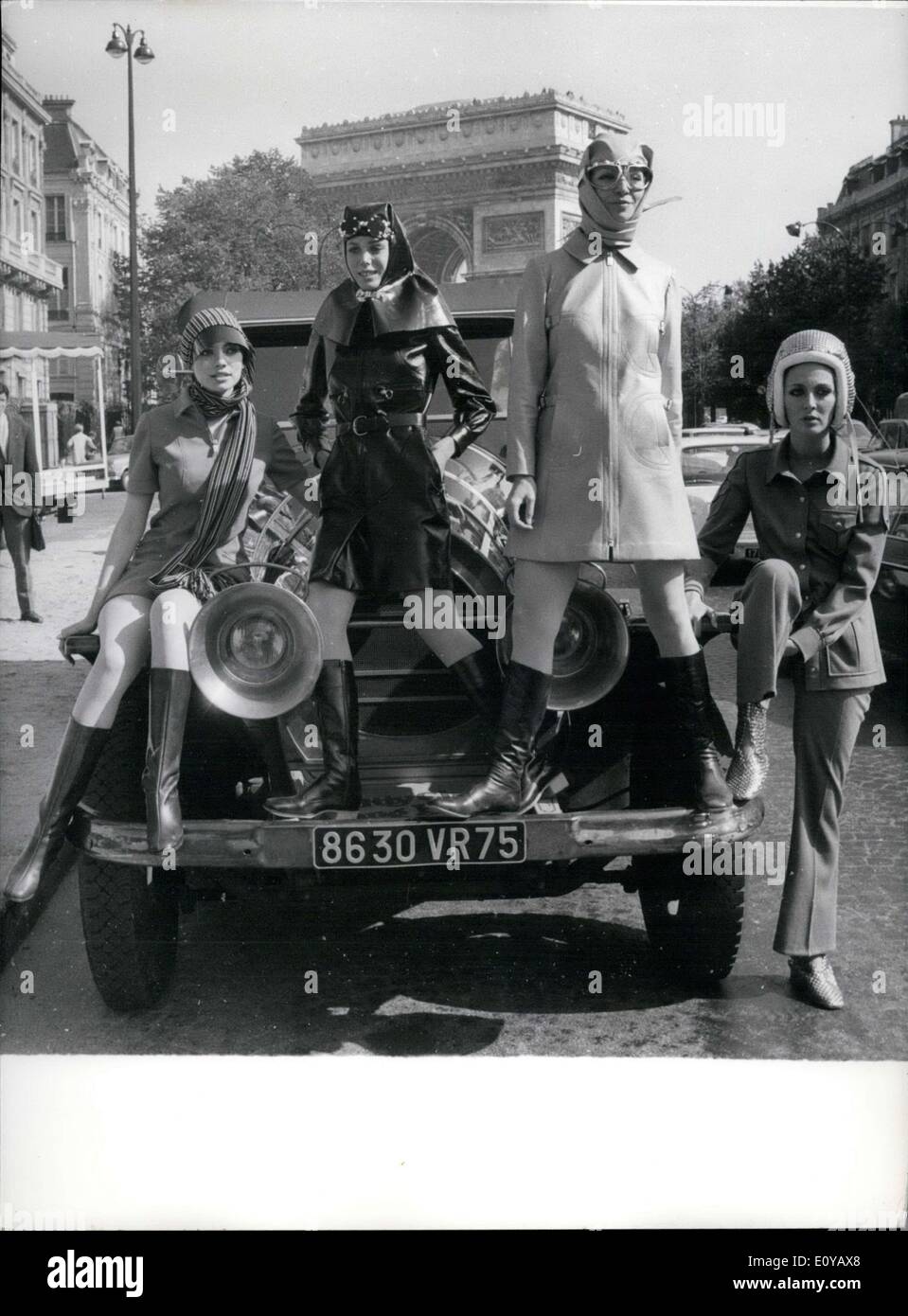 Sep. 24, 1969 - Models in Paco Rabanne's ''Rob Auto'' Wear Stock Photo ...