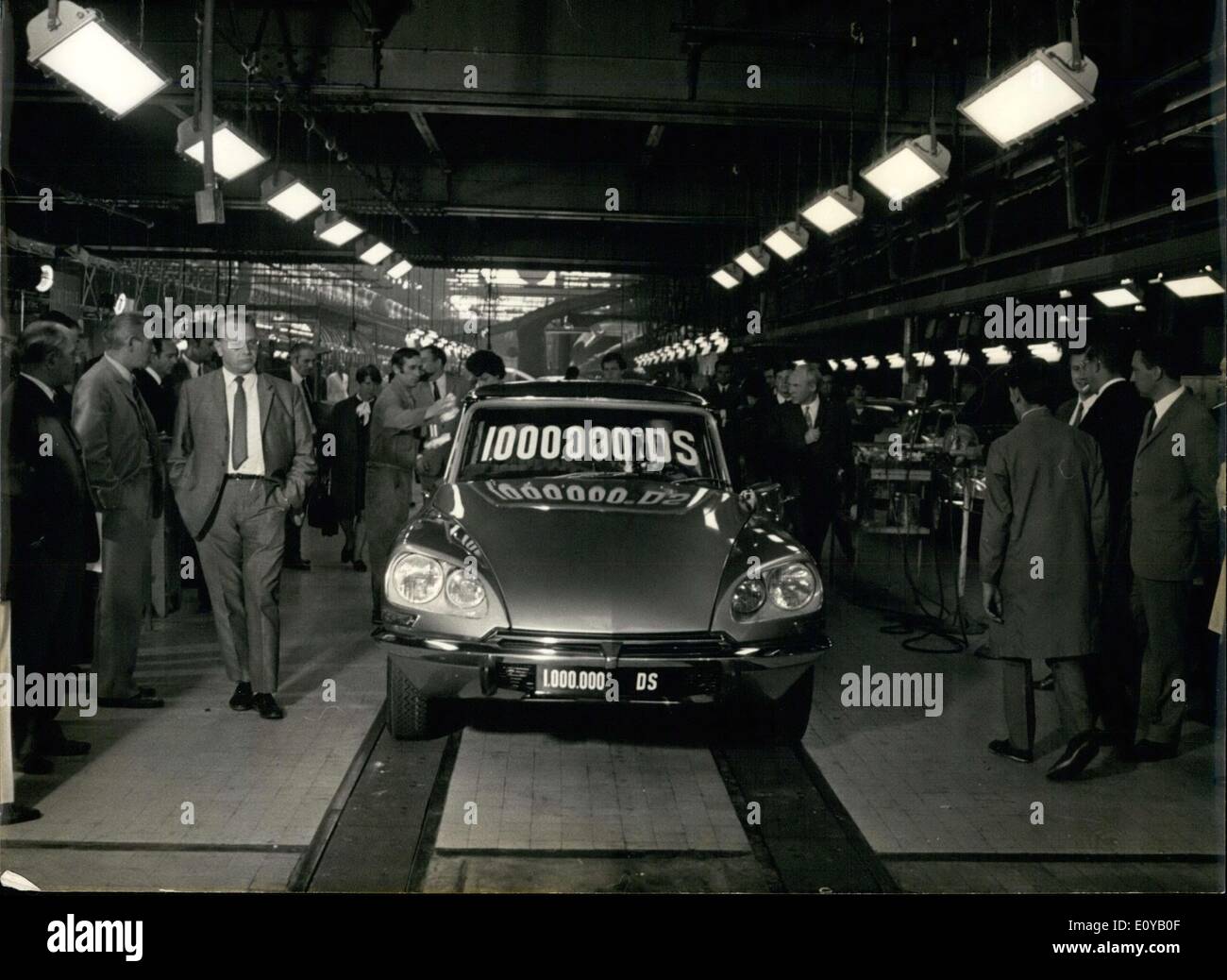 Oct. 07, 1969 - Millionth Citroen DS Rolls Off Assembly Line in Javel Stock Photo
