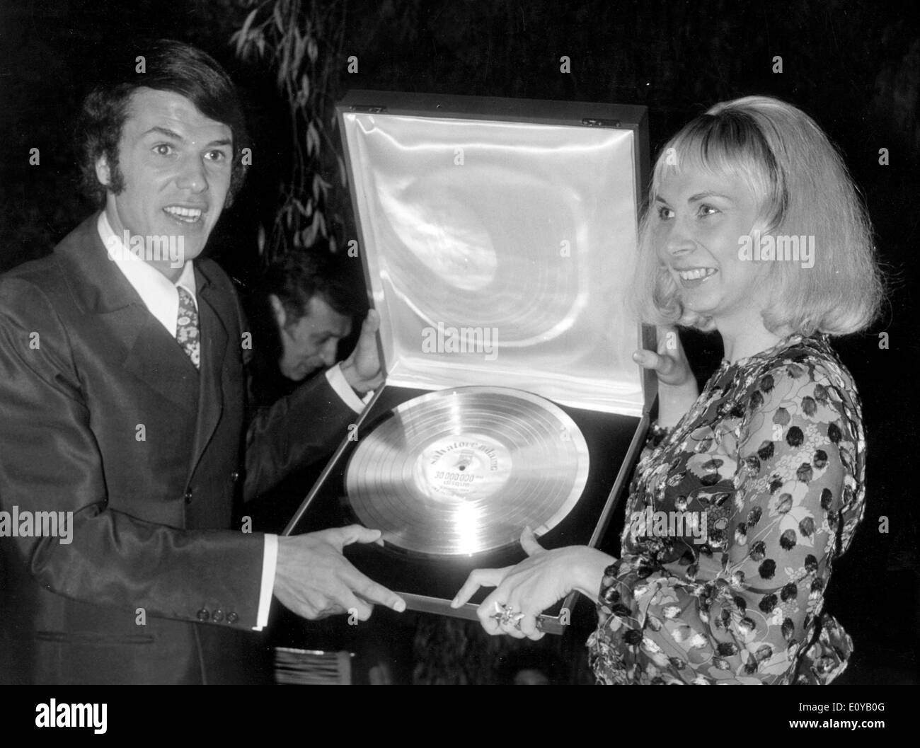 Singer Salvatore Adamo is awarded gold disc Stock Photo