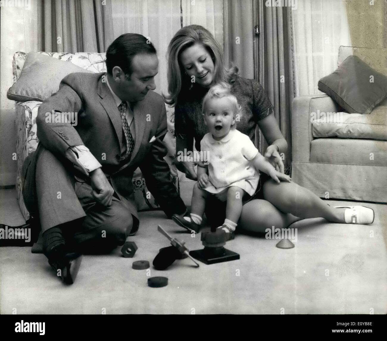 Oct. 10, 1969 - Australian Newspaper Boss Rupert Murdoch at Home with His Family after a ''Frosty'' sight on ITV. Following the Stock Photo