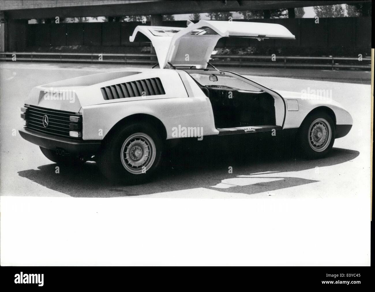 Aug. 08, 1969 - Pictured is the experimental vehicle the C 111, built by Daimler-Benz. It has a rotary engine and has some of the most interesting and technical innovations of the automobile world. It is not for sale and was only built to show the possibilities that the Stock Photo