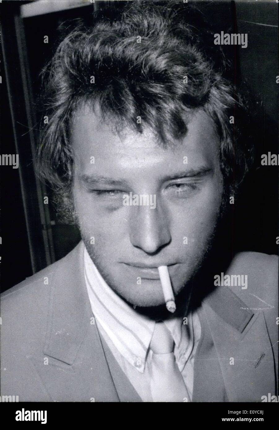 Nov. 10, 1969 - Johnny Hallyday Actor in ''Les Armes De La Colere' Stock Photo