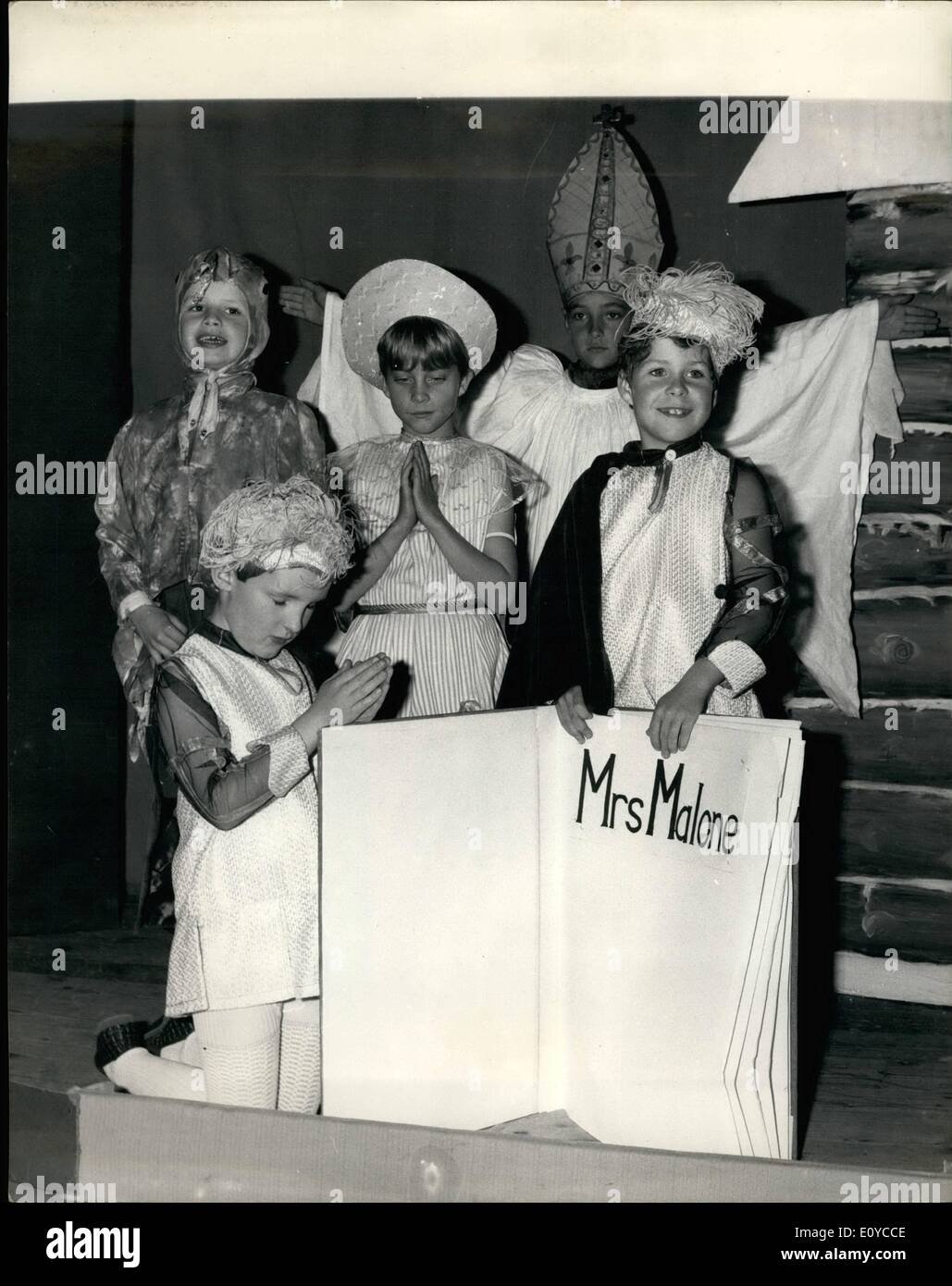 Nov. 11, 1969 - Viscount Linley make stage debut; Photo Shows Viscount Linley, 8 son of Princess Margaret and the Earl of Snowdon, making his stage debut in his first term at Ashdown House preparatory school, Forest Row, Sussex. He played a page boy in ''Mrs. Malone'', a fairy tale story about an Irishwoman. Stock Photo