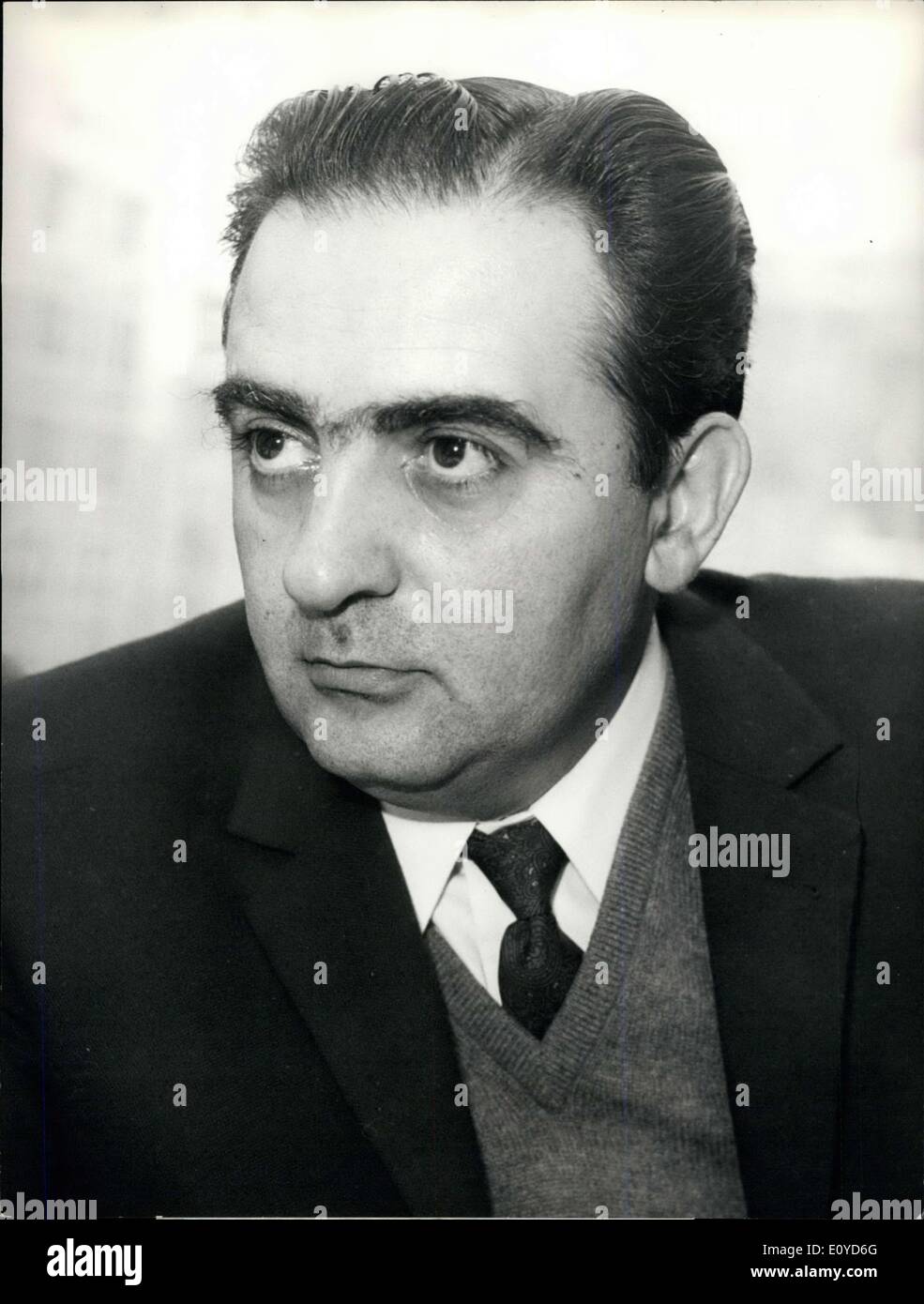 Dec. 08, 1969 - The Greek Center Union Party Abroad Meets in Zurich. OPS: The general secretary of the Greek Center Union Party Stock Photo