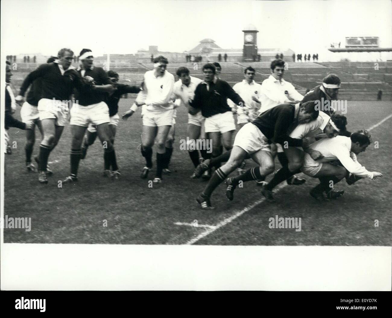 Dec. 12, 1969 - Scotland Beat The Springboks. Photo shows Incident during the Scotland (light jerseys) and South Africa rugby match at Murrayfield, Scotland on Saturday which Scotland won 6-3. Stock Photo