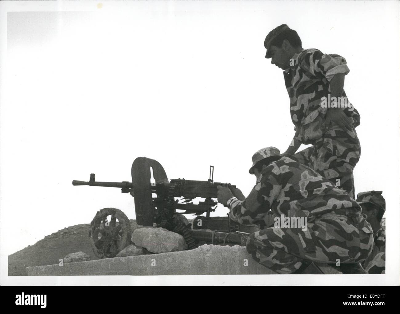 Dec. 12, 1969 - Two P.L.O. members firing from a machine-gun. Stock Photo