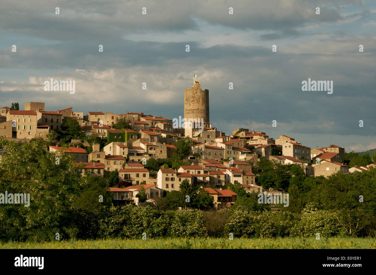 Old fortified village of Montpeyroux, Puy de Dome, Auvergne, France, Europe Stock Photo