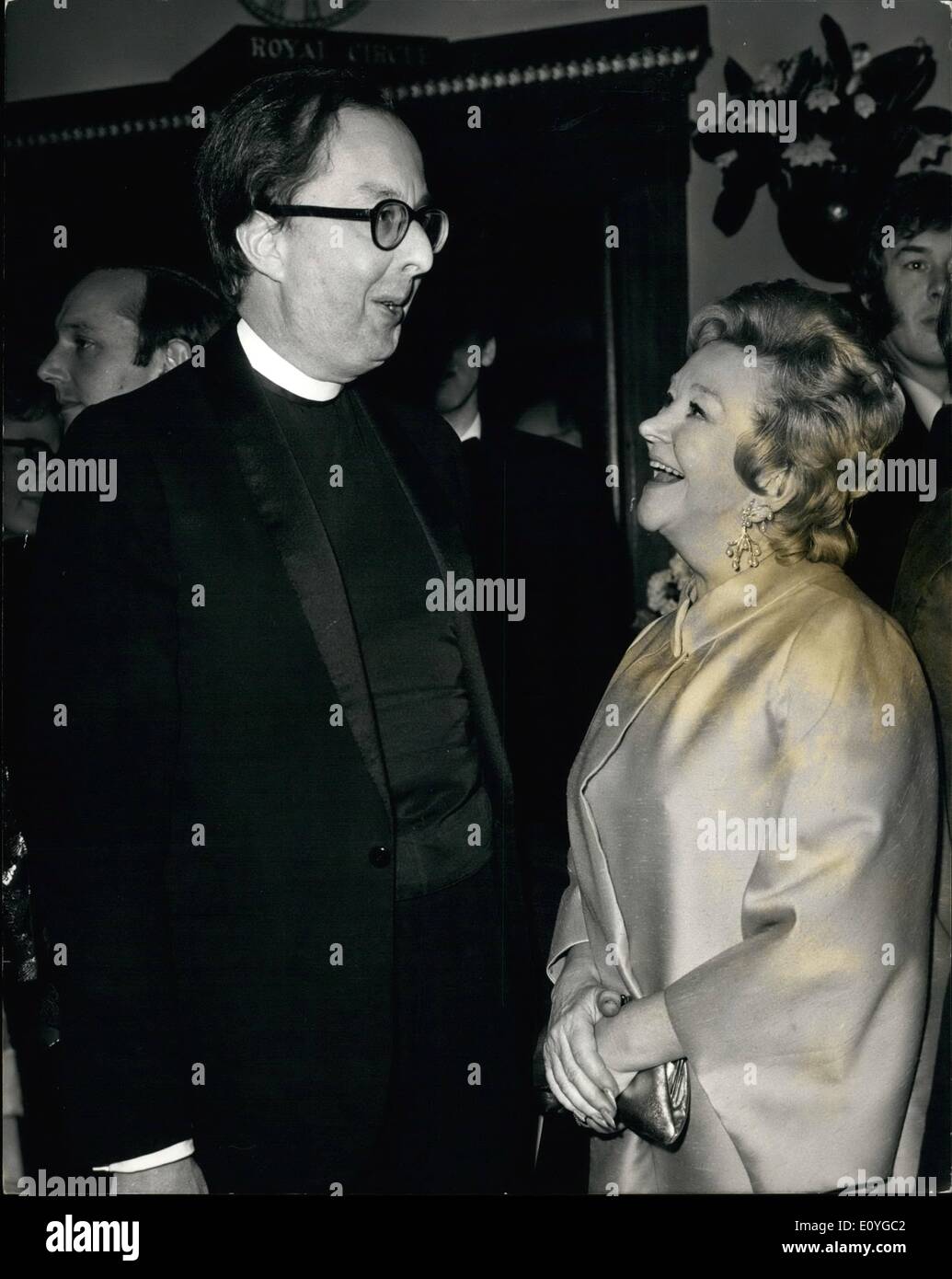 Apr. 04, 1970 - The Priest Who Plays A Priest. London: Actress Beryl Reid right chats to the Rev. Charles Sinnickson 48, prior Stock Photo