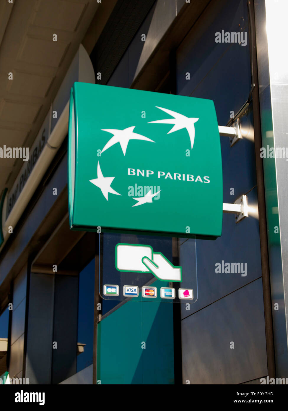 BNP Paribas sign on one of its branches in France Stock Photo