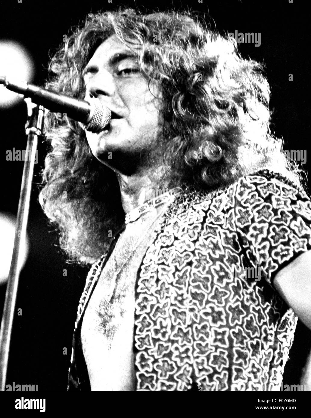 Led Zeppelin singer Robert Plant in concert Stock Photo