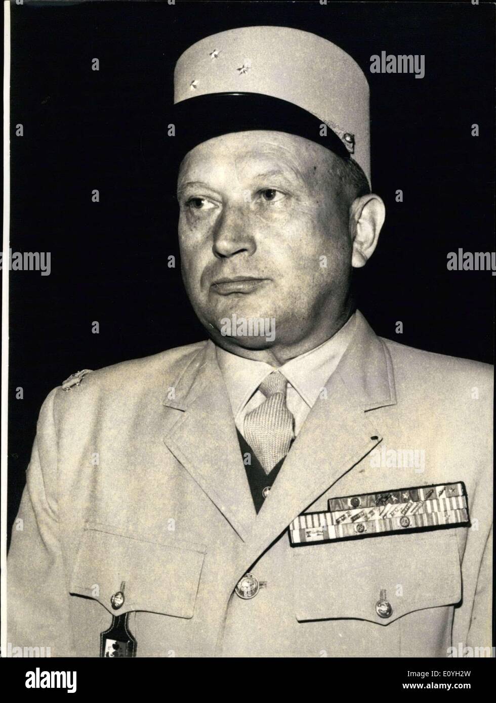 May 08, 1970 - General of the Army Corps Gerard Lecointe was just named Commander of French forces in Germany, and will be replacing General Jean-Louis du Temple de Rougement. General Lecointe was born in Poitiers in 1912. He is Commander of the Legion of Honor and holds 7 honorable mentions. Stock Photo