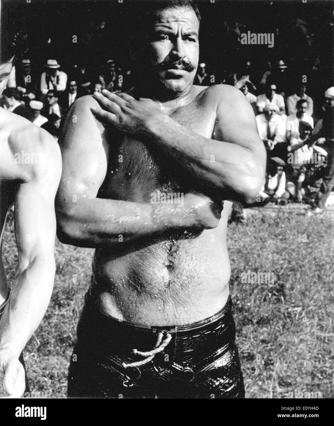 May 12, 1970; Zurich, Switzerland; Men wrestling in Switzerland. Stock Photo