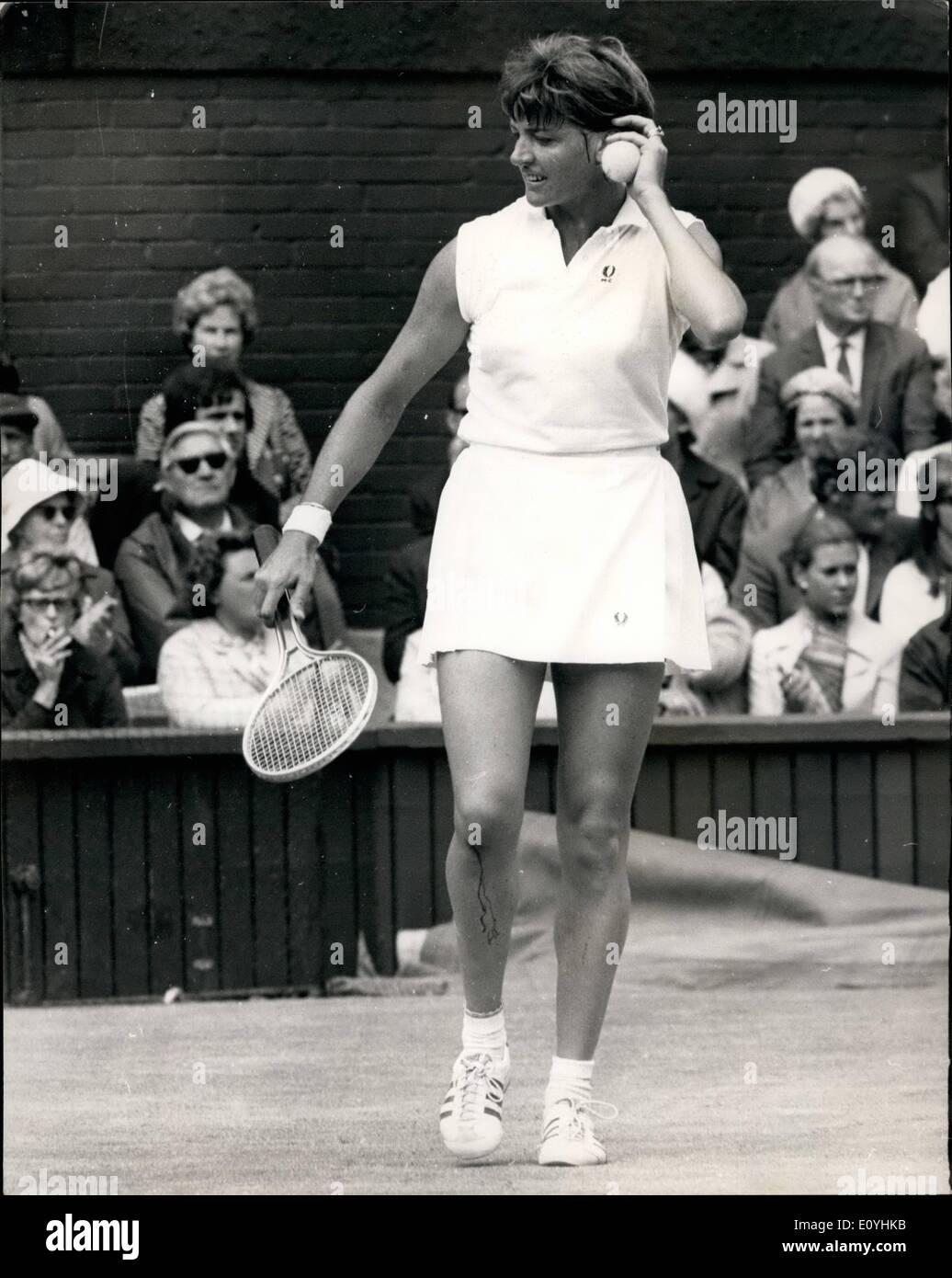 Jun. 06, 1970 Tennis At Wimbledon Margaret Court (Australia) Versus