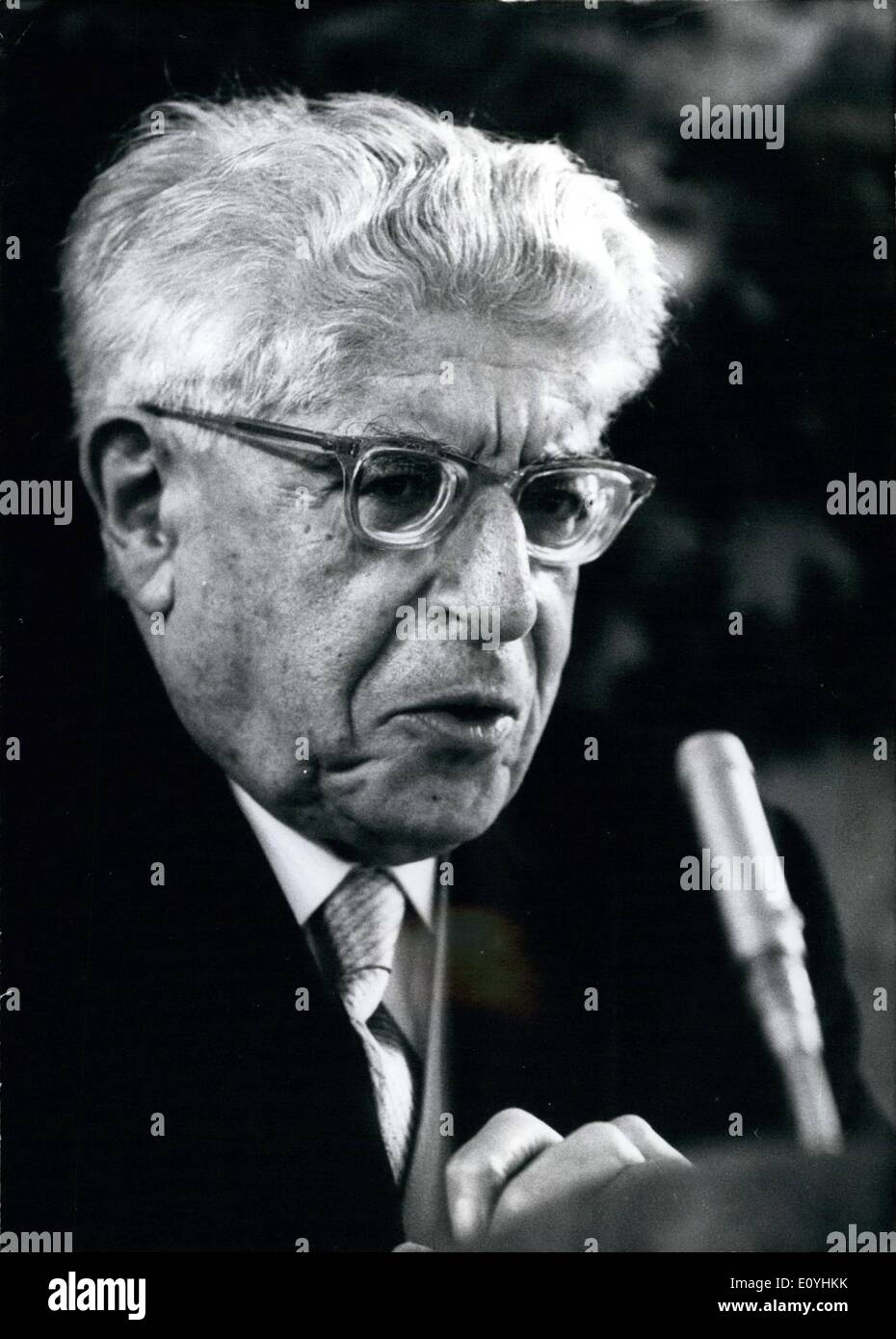 Jun. 06, 1970 - Ernst Bloch 85 years old: On July 8th, 1970, Professor Dr. Ernst Bloch is celebrating his 85th birthday. The philosopher now teaching in Tubingen left the University of Leipzig in 1961 because of political pressure of the East-German regime. In 1967 he was awarded the Price for peace of the German bock trade. In his publications Mr. Bloch is examining conditions and chances of a humanitarian socialism, the most important of which is called ''Das Prinzip Hoffnung'' (''The principle of hope' Stock Photo