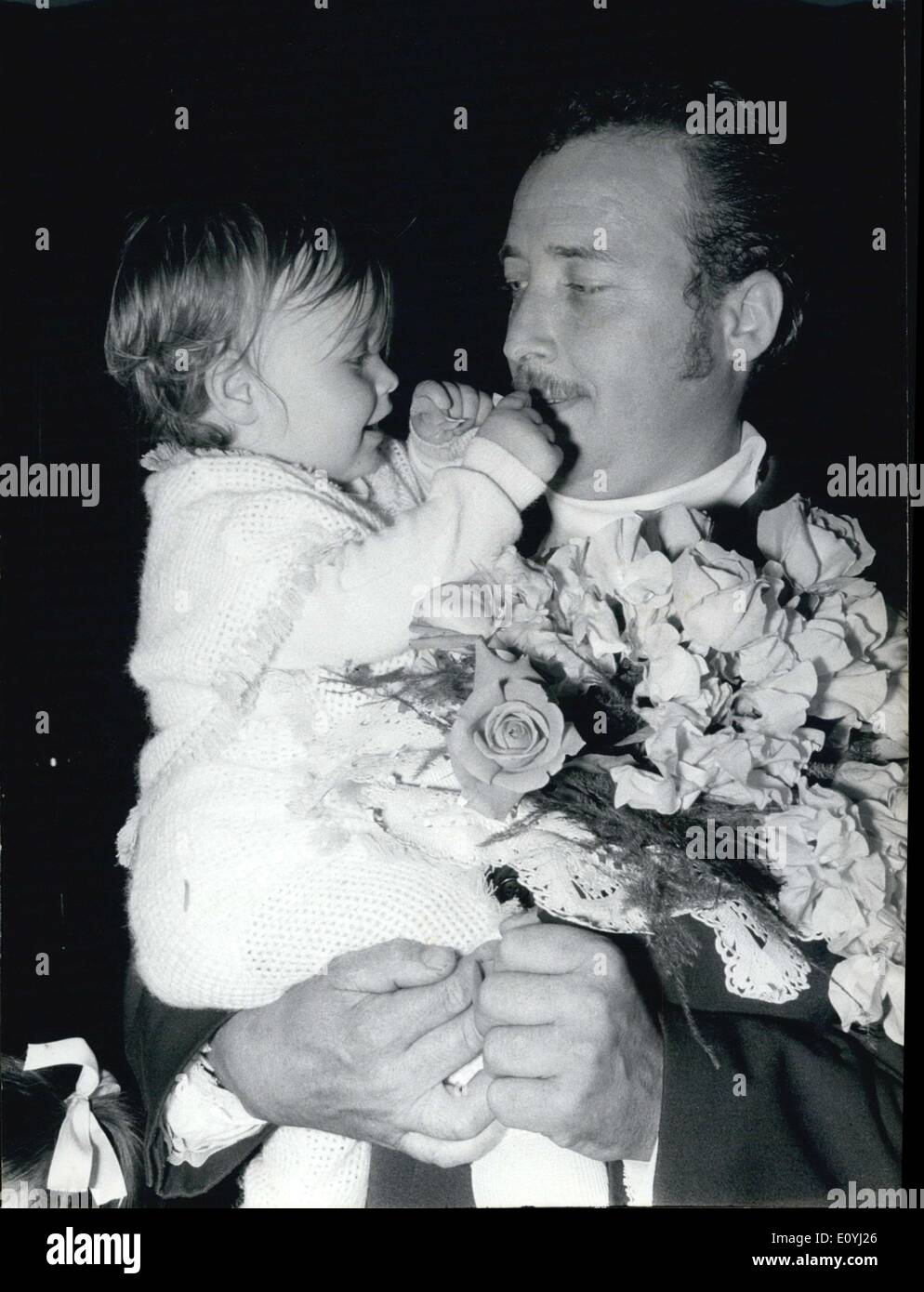 Jun. 17, 1970 - Father of the Year: Mercier with youngest daughter, Anita Stock Photo