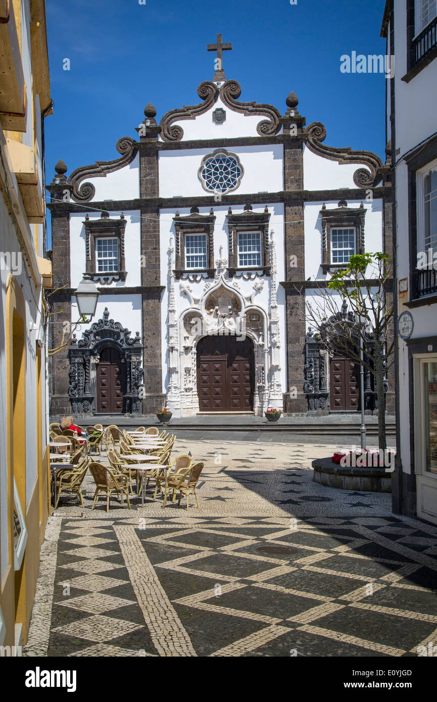 Church of Saint Sebastian in Ponta Delgada, Azores, Portugal Stock Photo