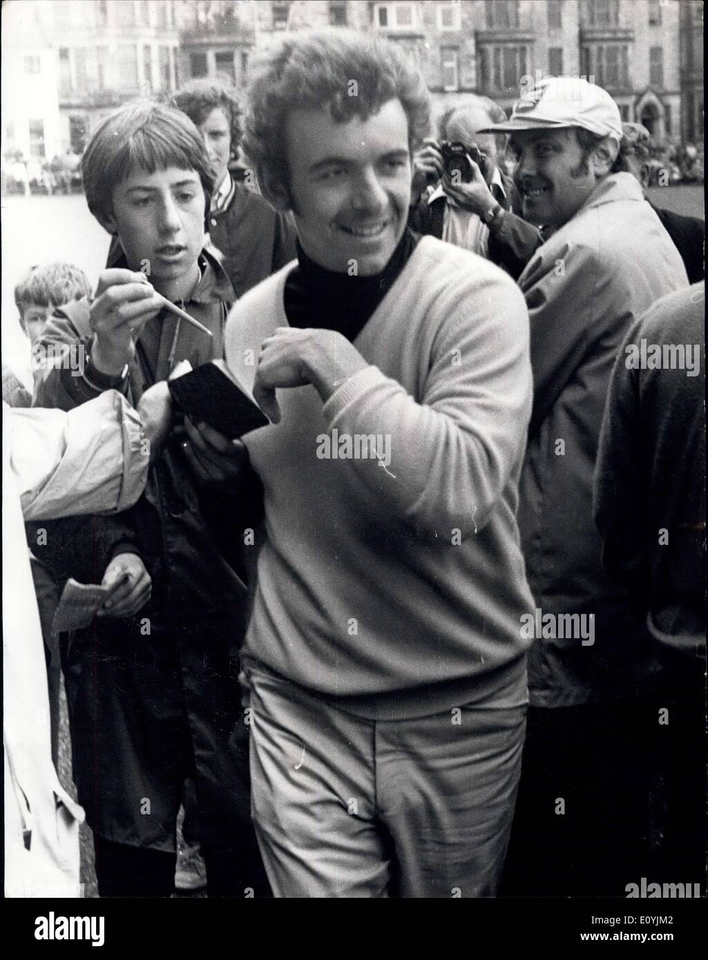 Jul. 10, 1970 - Open Golf Championship At St. Andrews. Photo shows Tony Jacklin, the defending champion, is besieged by autograph hunters - during the Open Gold Championship at St. Andrews. Stock Photo
