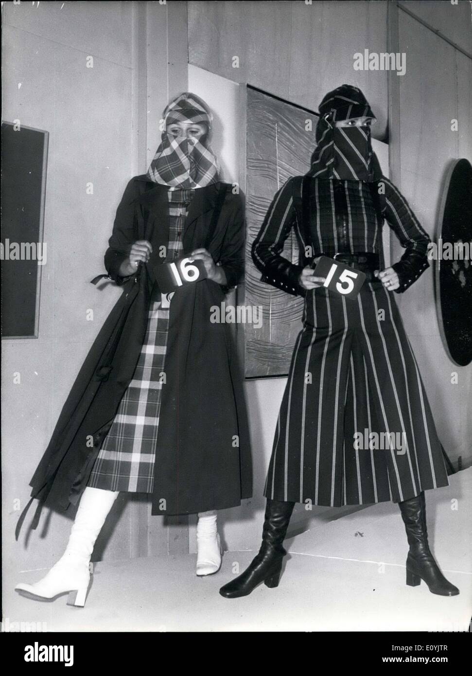 Jul. 23, 1970 - Models Present Louis Feraud Suits With Balaclavas &  Backpacks ESS.c Stock Photo - Alamy