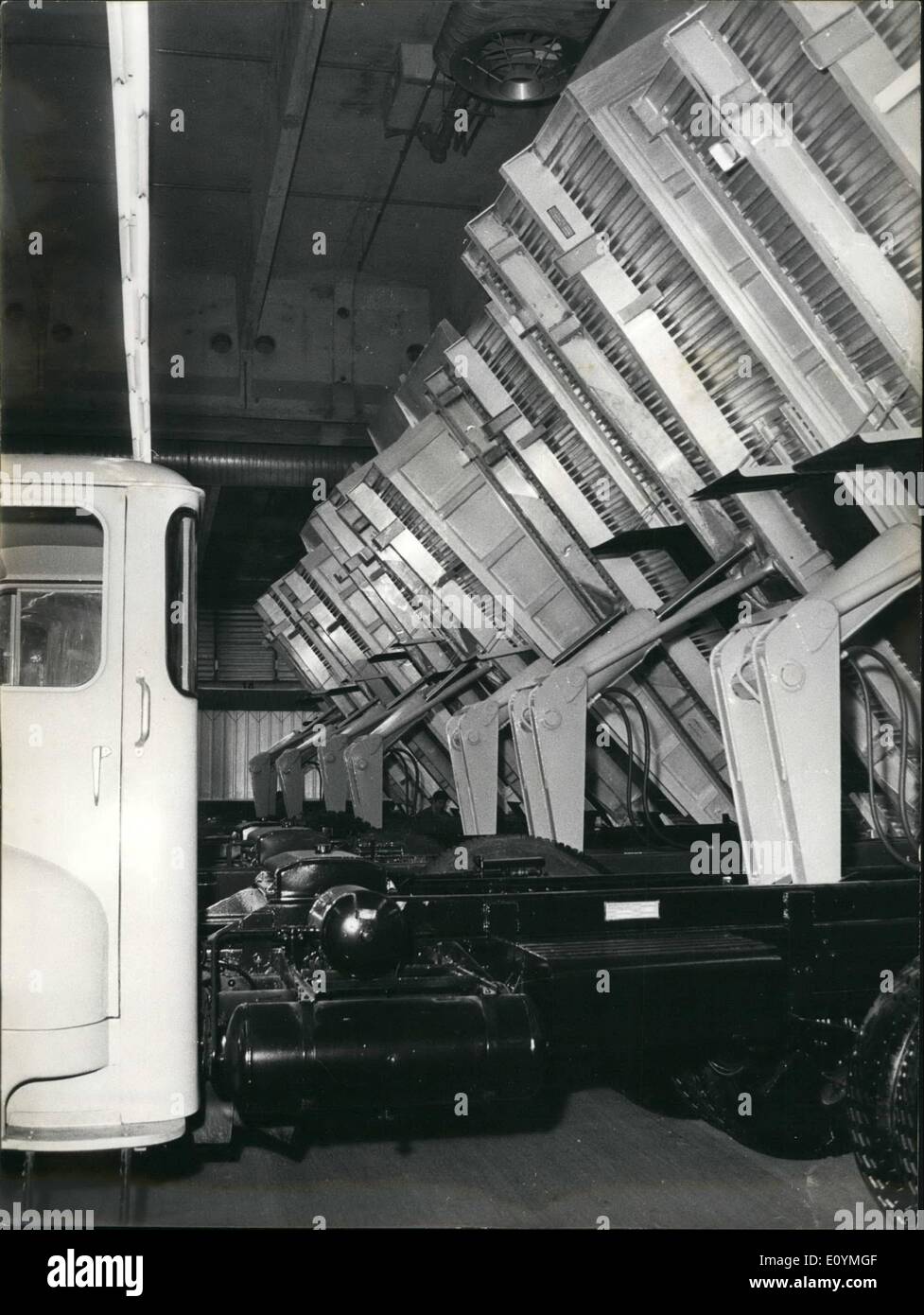 Oct. 10, 1970 - Paris Motor show side lines, As a side-line of the Paris motor show now being held in Paris motor vehicle of all sorts and description are featured at a special stand. Photo Shows Tip Lorries seen at the show. Stock Photo