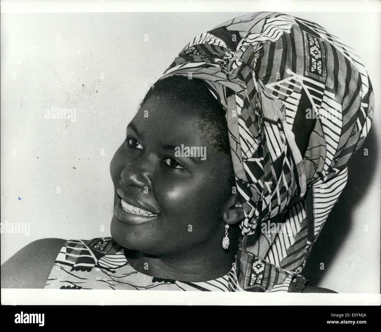 Oct. 10, 1970 - Denmark's New Ambassador from Ghana: Denmark has a new Ambassador from Ghana and a very pretty. She is Bertha Amonoo Neizer, mother to four children. She is lawyer from the London School of Economies and of royal bleed belonging to the Adenten tribe and the famous Ashants people, where her grandmother has the title; The Queen Mother, Bertha Amonee Neizer says that the women of Ghana have the same equal rights and salary as men. There is no discrimination's, only qualifications court. Women have a big part in building up the nation in public, economical and political life Stock Photo