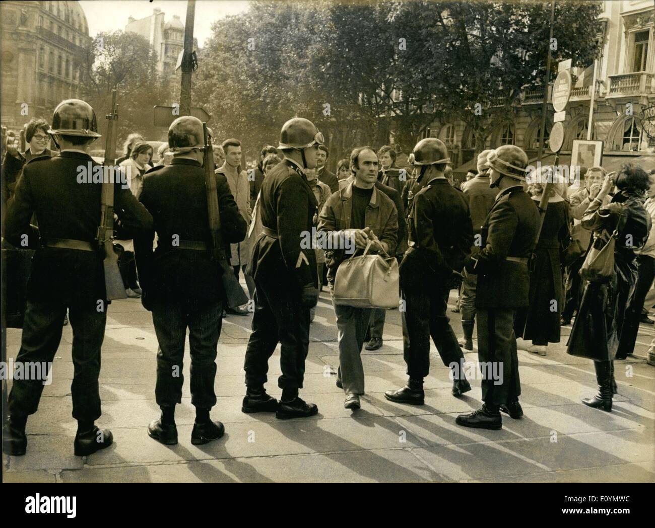 Oct. 20, 1970 - Trial Activist Alain Geismar Requires Security at Paris Court Stock Photo