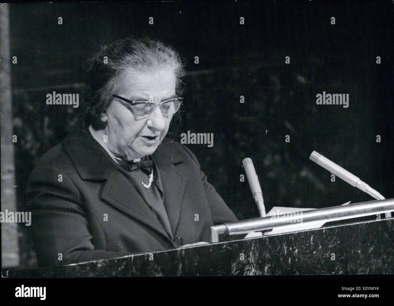 Oct. 27, 1970 - Israel Prime Minister Golda Meir at the UN Stock Photo