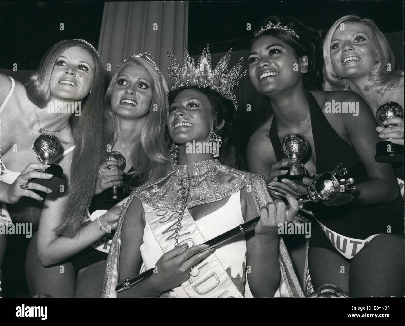 Nov. 11, 1970 - Miss Grenada Is Miss World 1970: 22 year old Miss Jennifer Rosten (Miss Grenada) was crowned Miss World 1970 at Stock Photo
