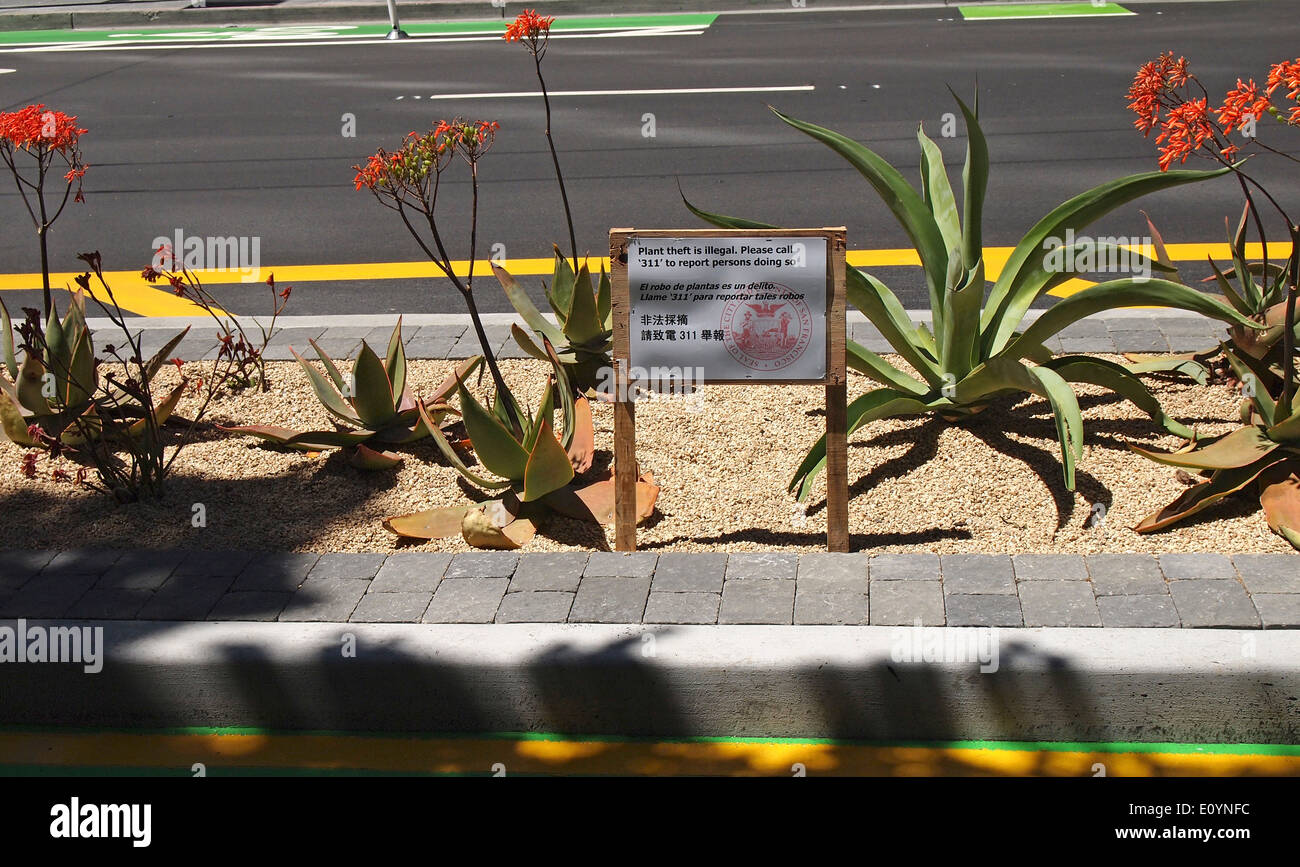 plant theft is illegal sign Stock Photo
