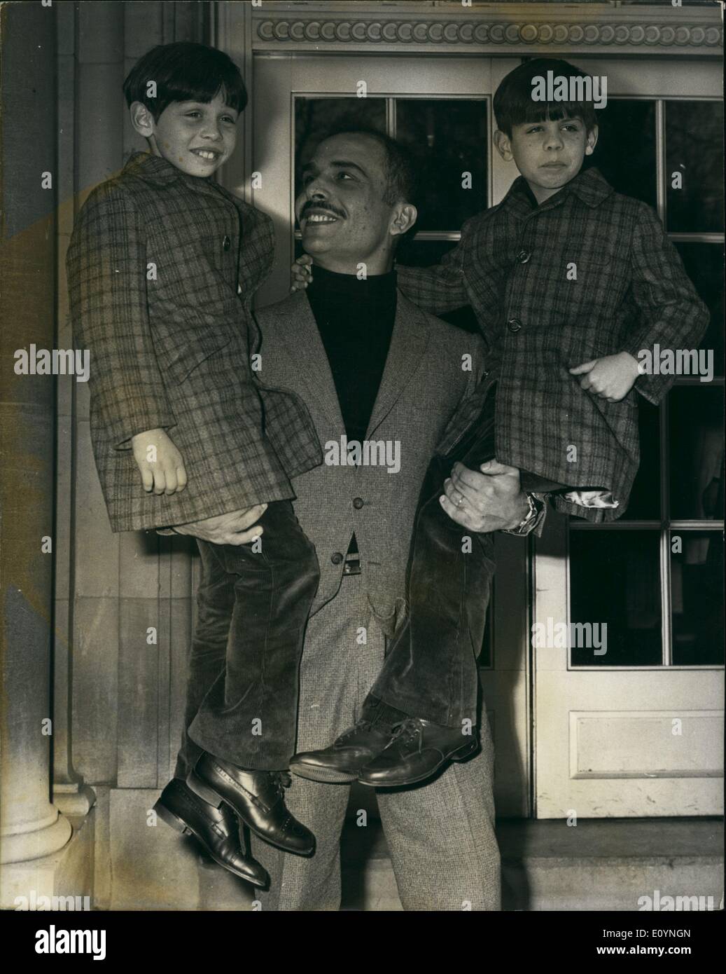 Dec. 12, 1970 King Hussein of Jordan is reunited with his two eldest