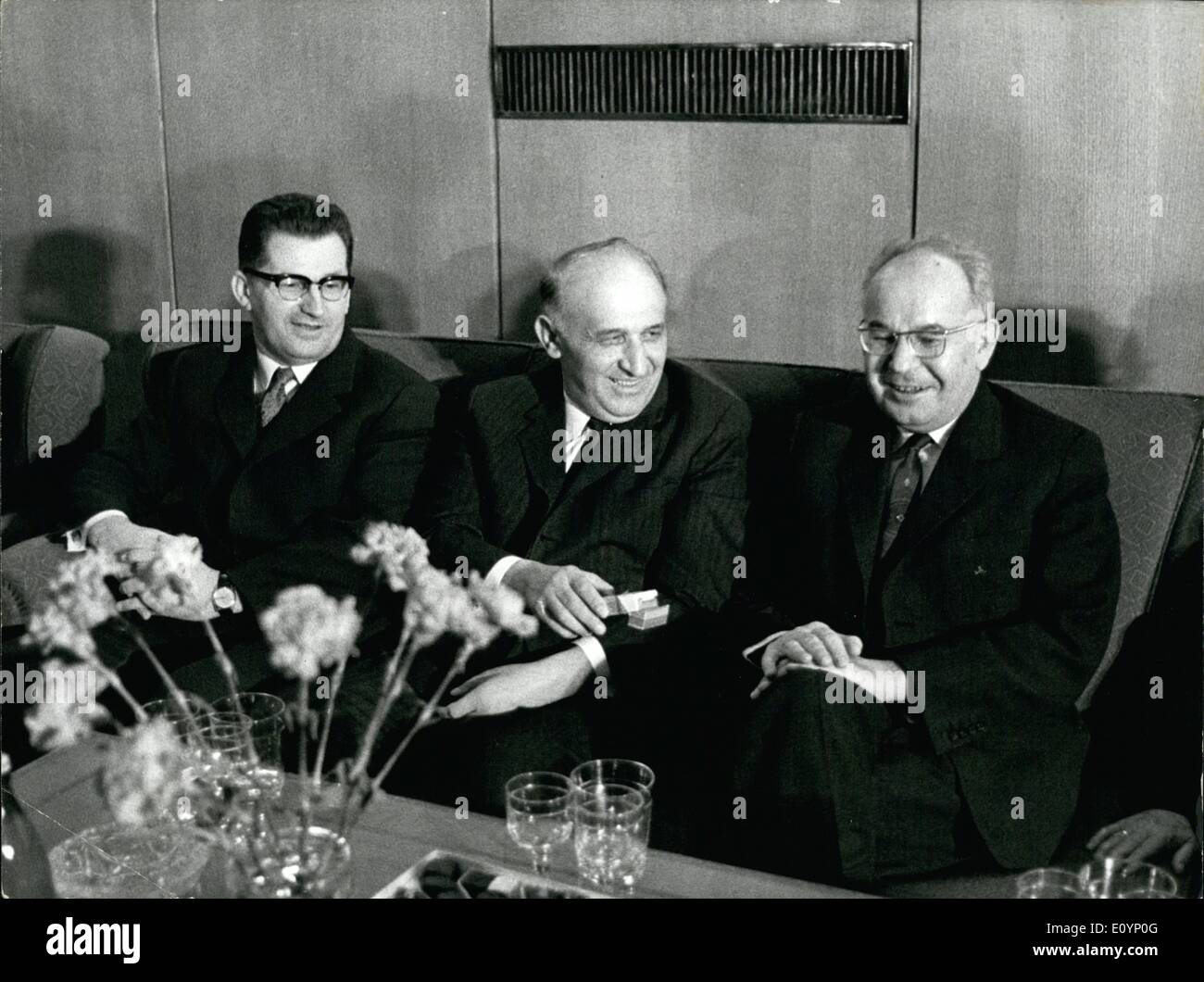 Jan. 01, 1971 - Czechoslovak Party And Government Delegation In Bulgaria: The Czechoslovak Party And Government Delegation, headed by Gustav Husak, Firest Secretary Of The Central Committee of the Communist Party of Czechoslovakia, paid an official friendly visit to the Bulgarian People is Republic from Jan 11th to 14th Stock Photo