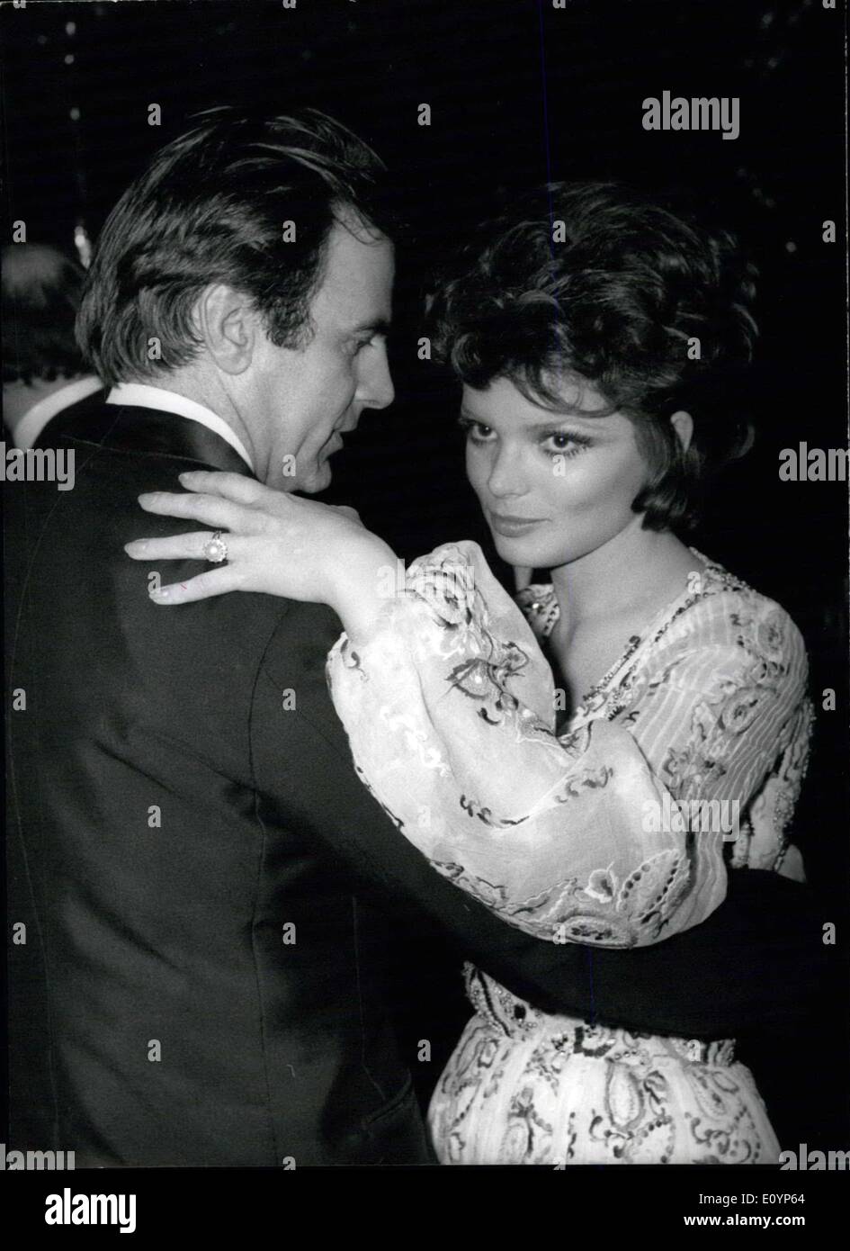 Jan. 18, 1971 - Film ball 1971 at Munich: Source of the Stars was the motto for the Society and film ball 1971 at Munich which took place last weekend. The high society of the international film world and prominence from politics, economics and culture enjoyed dancing till late in the morning. The famous orchestras of Max Greger and Hugo Strasser appearing together for the first time ever livened up the atmosphere and changed the dancing floor into an inferno. The exclusive audience stampen with enthusiasm and threw flowers when Marianne Mendt appeared singing her songs with hot temper Stock Photo