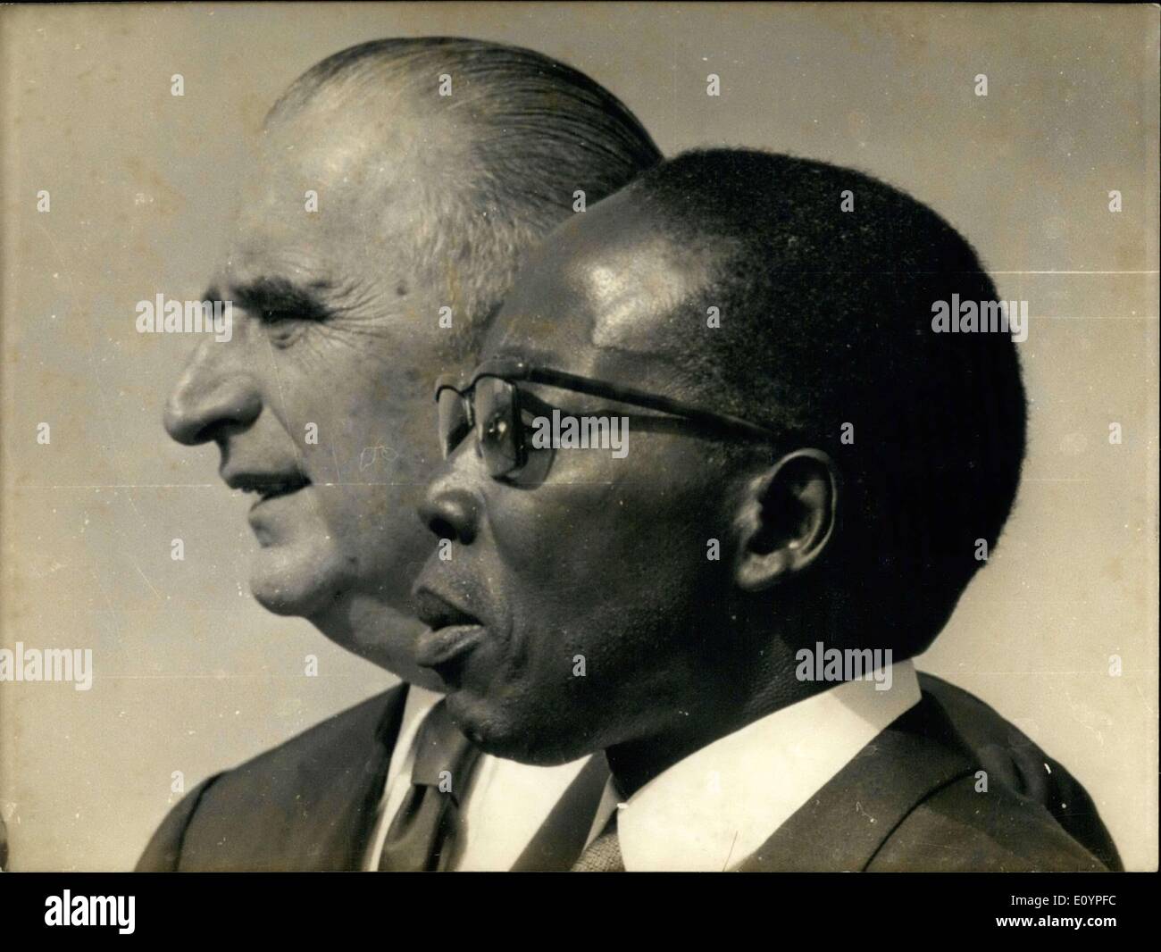 Feb. 07, 1971 - President Georges Pompidou and President Leopold Senghor Stock Photo