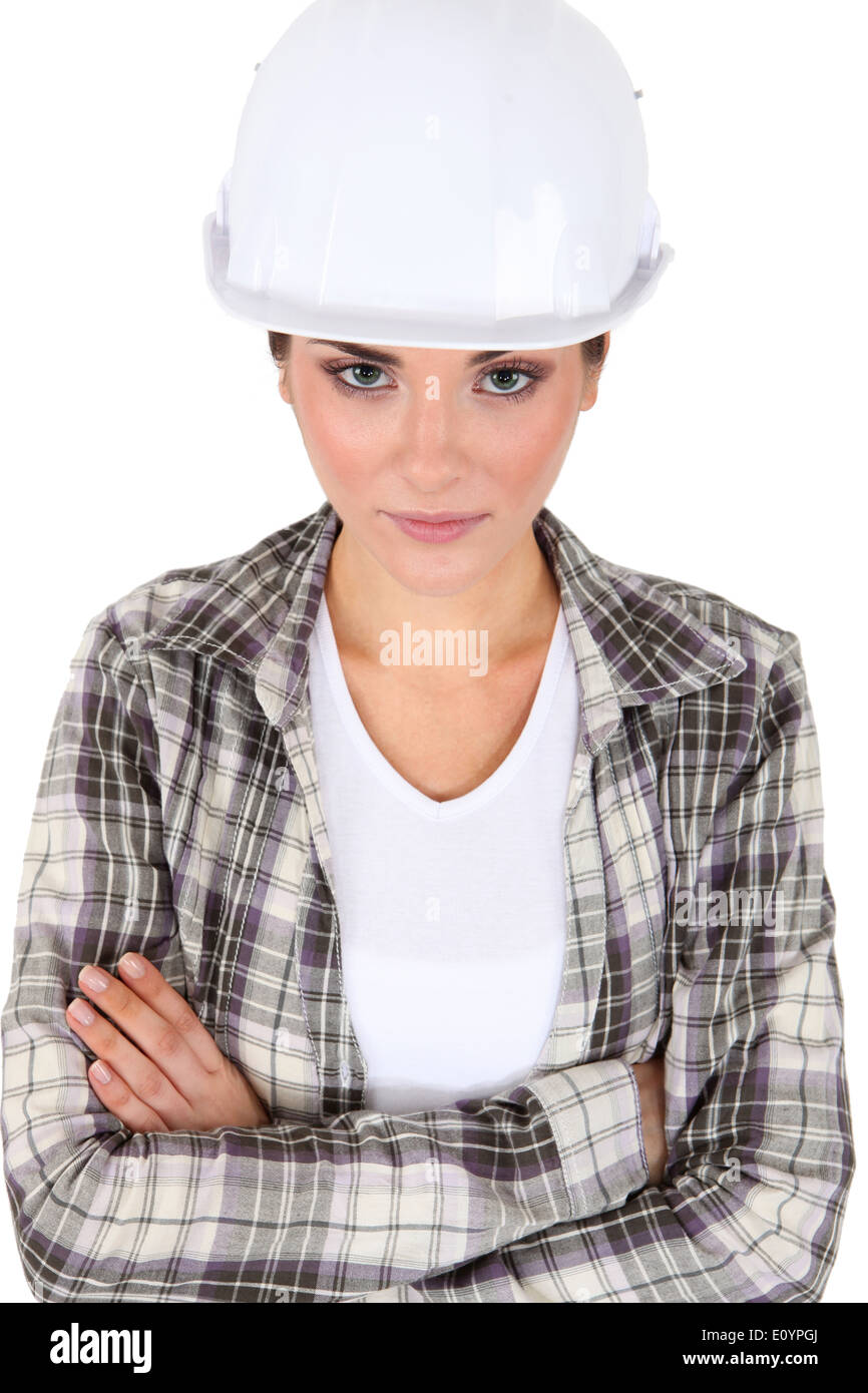 A Female Construction Worker Stock Photo - Alamy