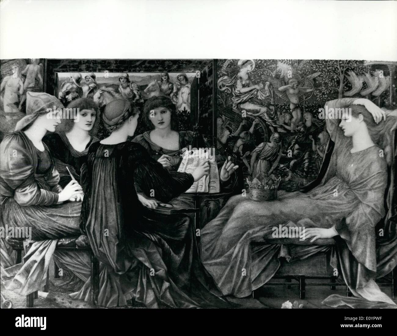 Mar. 03, 1971 - World record for a Burne Jokes; A record 33,000 was bid by the London, dealers A new at Sotheby's today for the Burne Jones ''laus Veneris. The paintings was last sold in 1957 to its previous owner Huntingdon Hurtford for 3,400. The previous record for a Burne Jones was a mere 5,775 which was established in 1895, Photo Shiows The burne jones painting ''Laus Venerie' Stock Photo